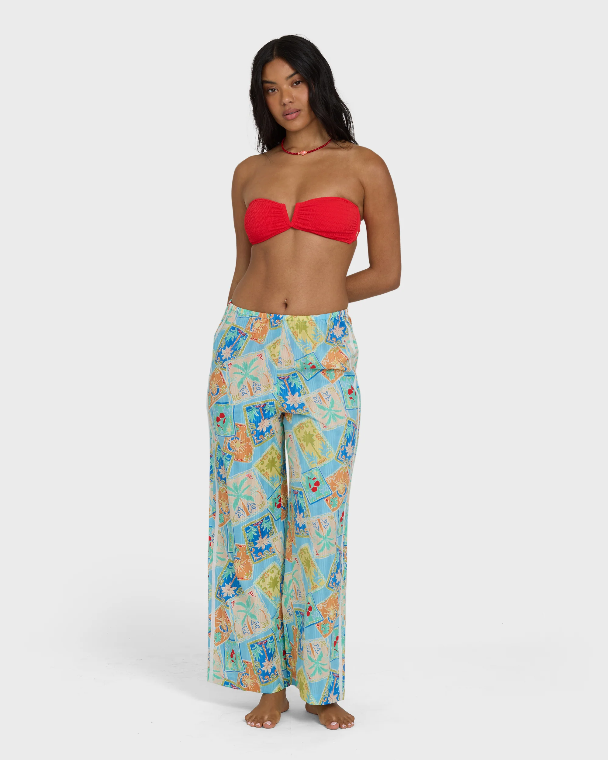 Palm Grove Elastic Waist Pants - Dream Blue - Image 4