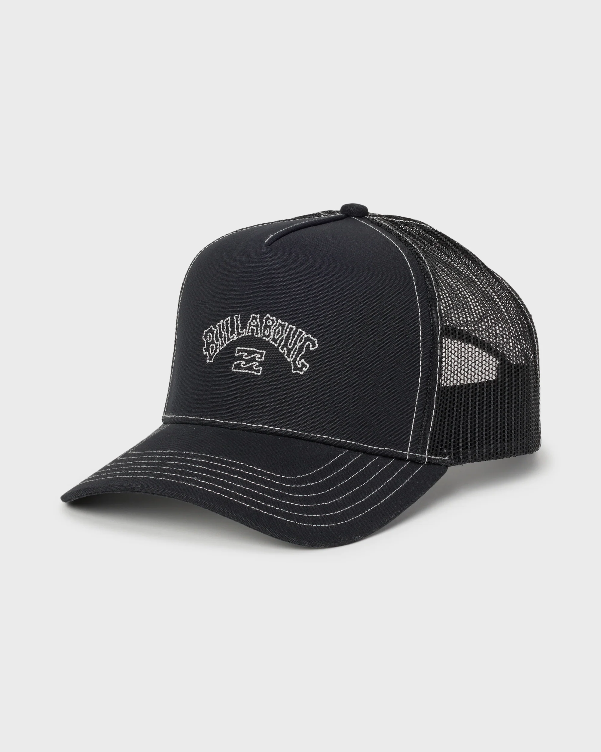 Peaked Trucker Hat - Black - Image 3