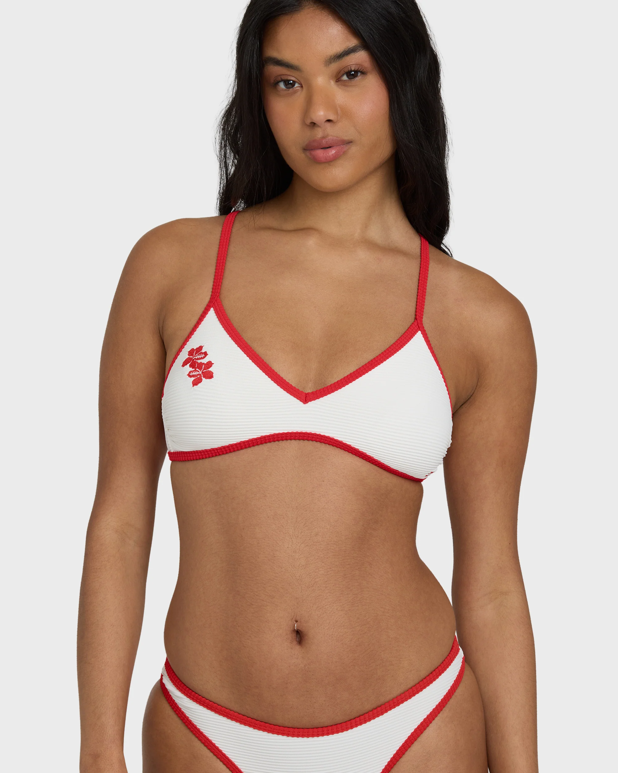 Picnic V Cross-Back Bralette Bikini Top - Salt Crystal - Image 5