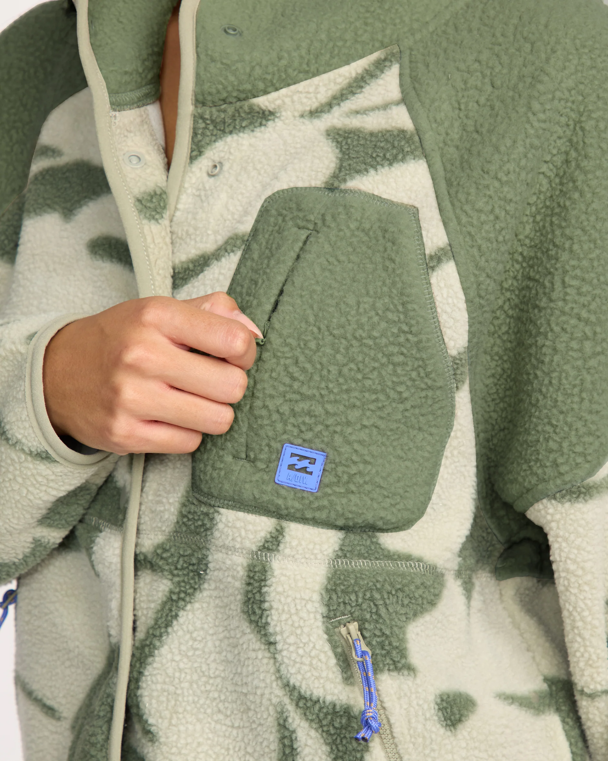 A/Div Popoyo Snap Up Sherpa Fleece Jacket - Seagrass - Image 6