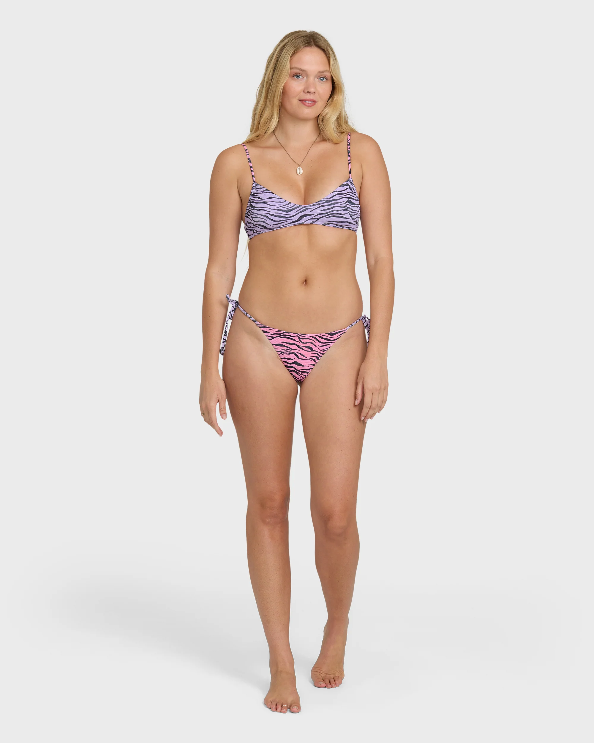 Pretty Wild Ruched V Bralette Bikini Top - Sweet Lilac - Image 4