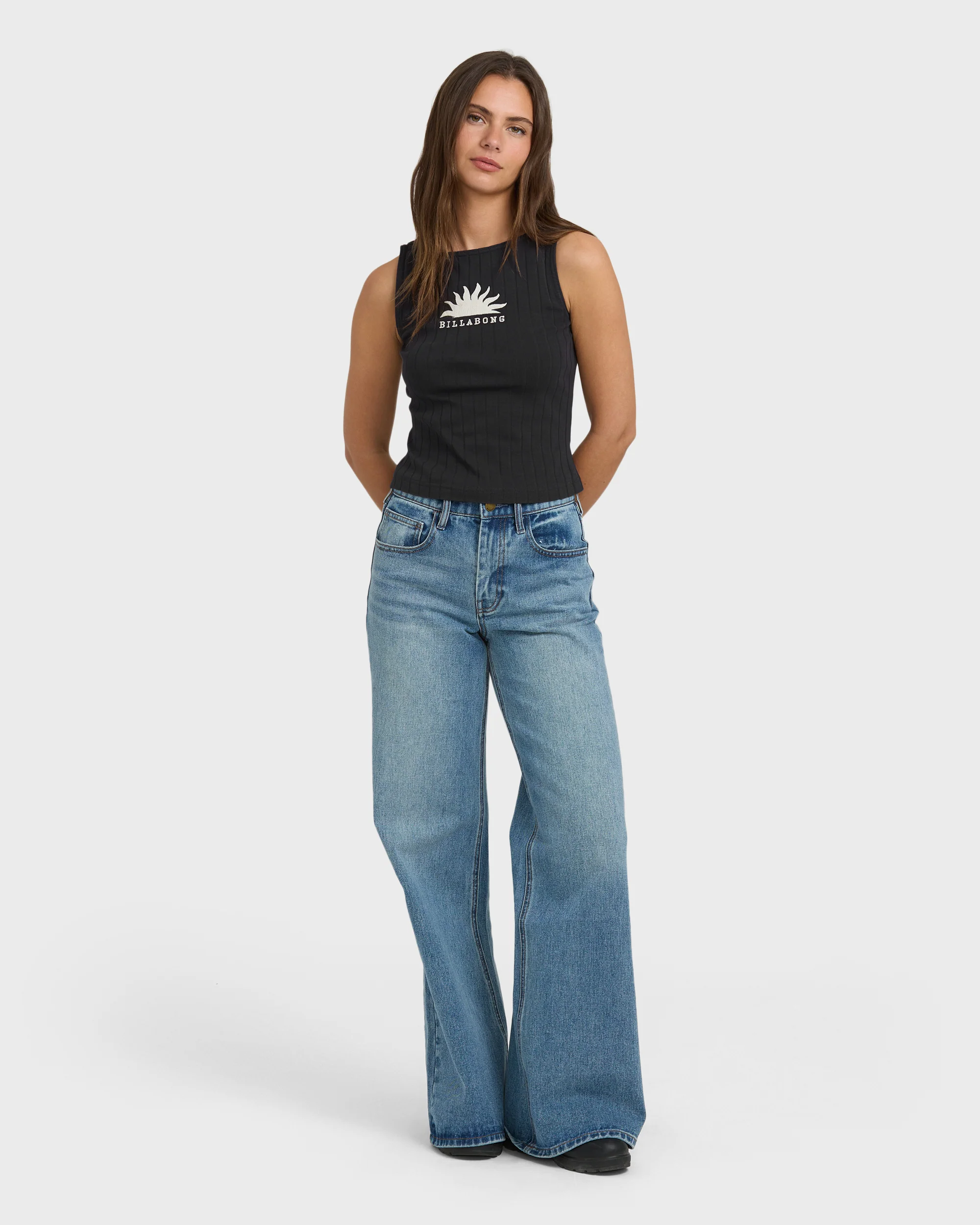 Rae Knit Tank T-Shirt - Black Sands - Image 3
