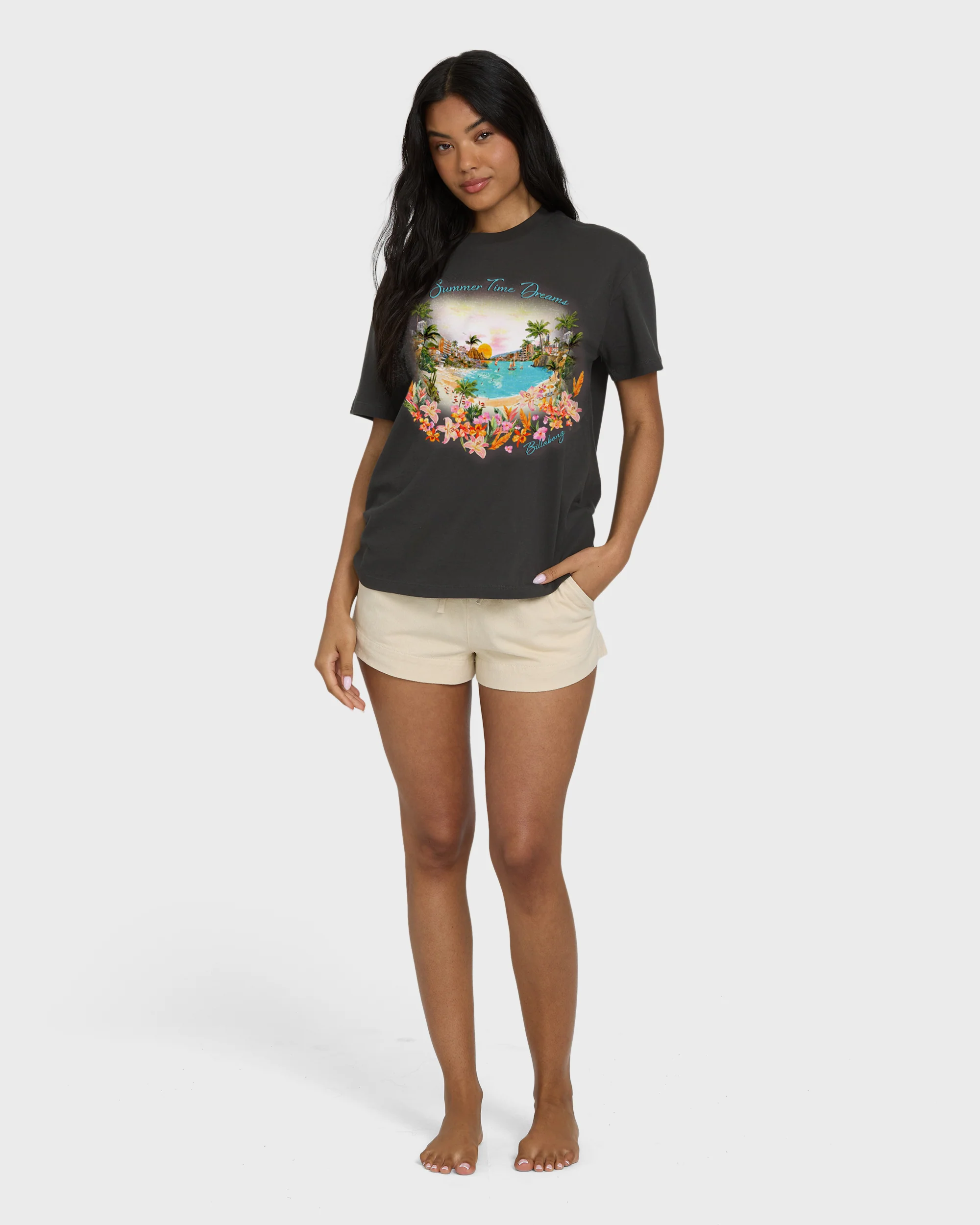 Rays Of Joy Short Sleeve Knit T-Shirt - Off Black - Image 4