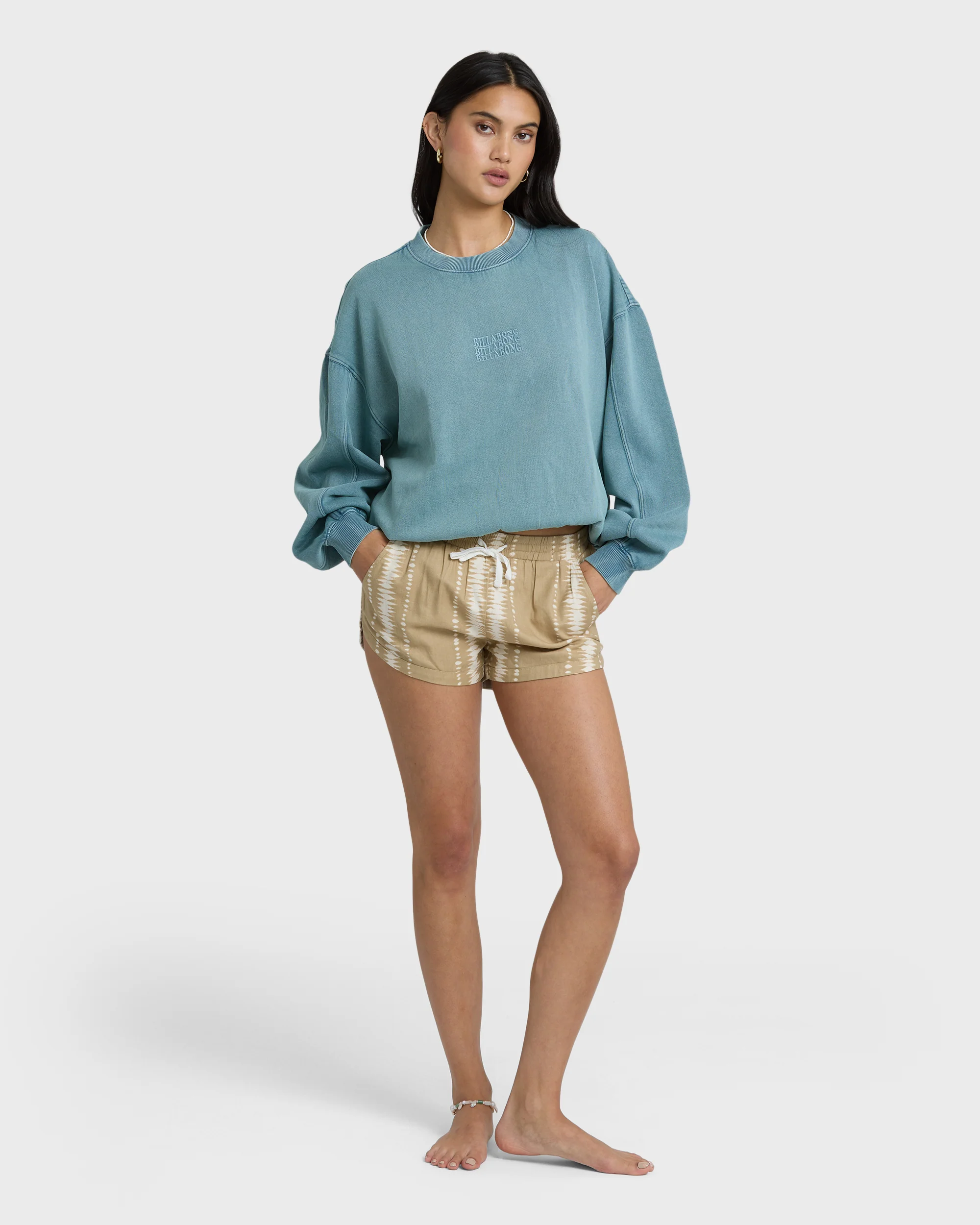 Road Trippin Print Shorts - Stone - Image 4