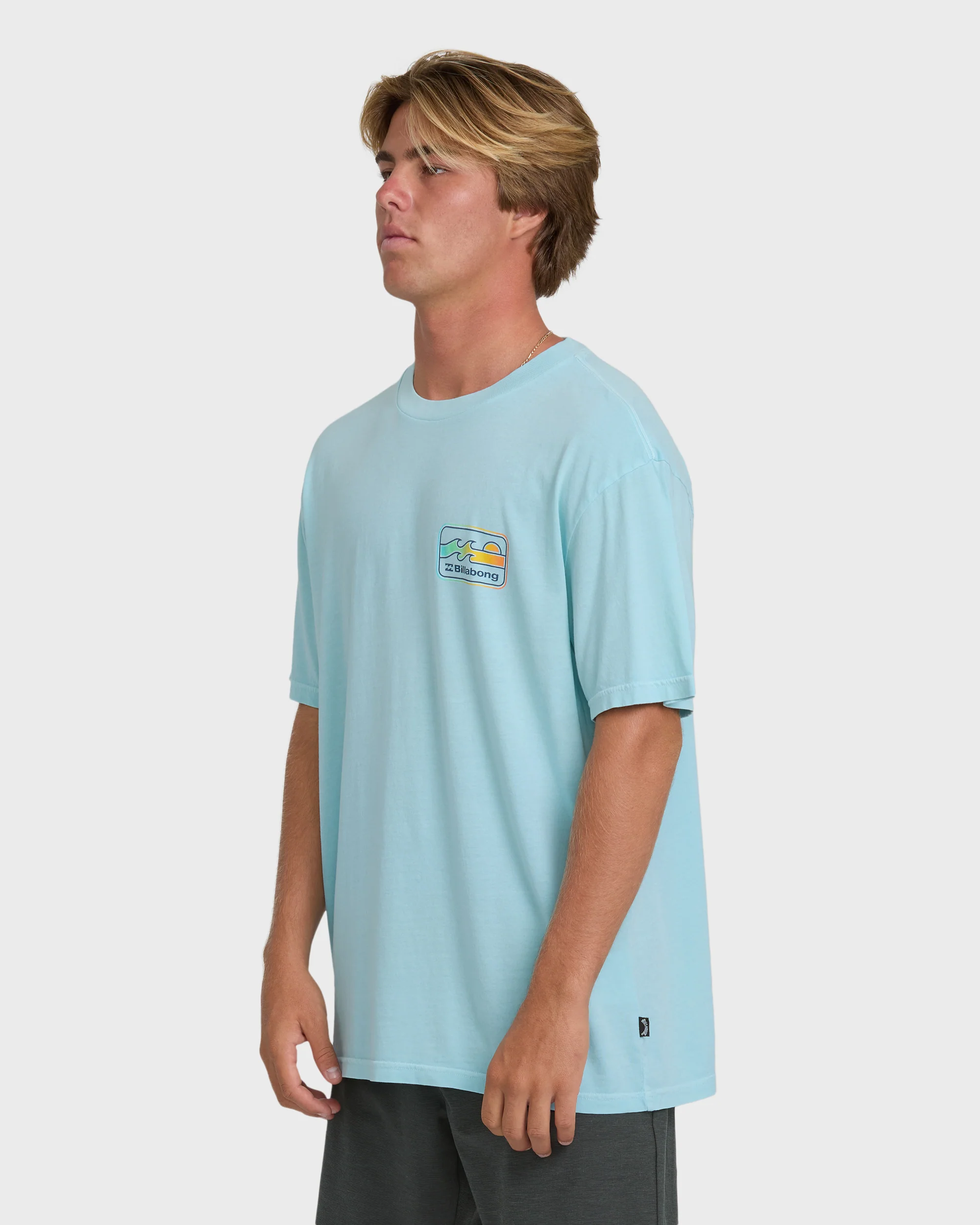 Runner Wave Washed Premium Short Sleeve Cotton T-Shirt - Coastal Blue - Image 3