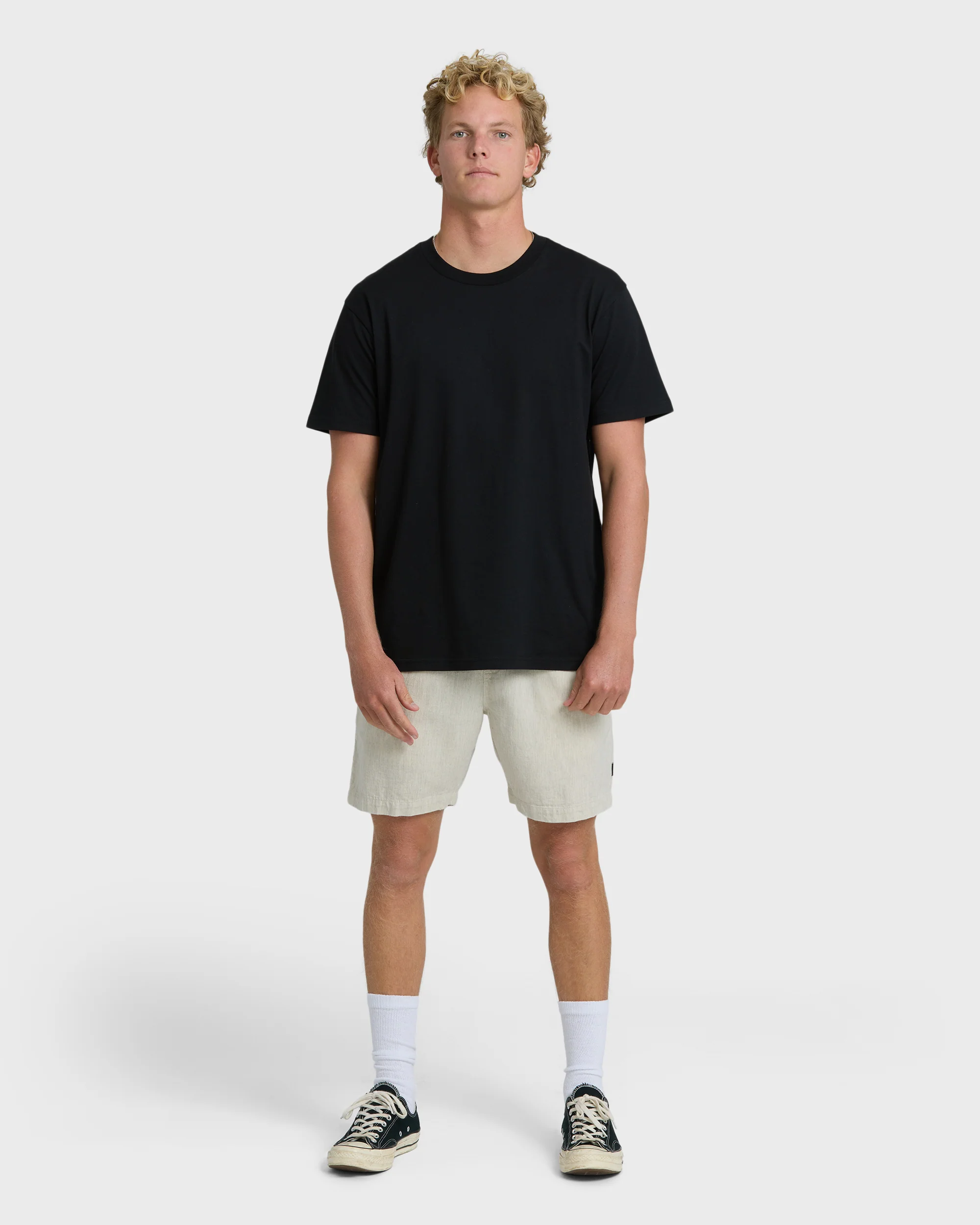 San O Layback 16" Linen Shorts - Oatmeal Heather - Image 4