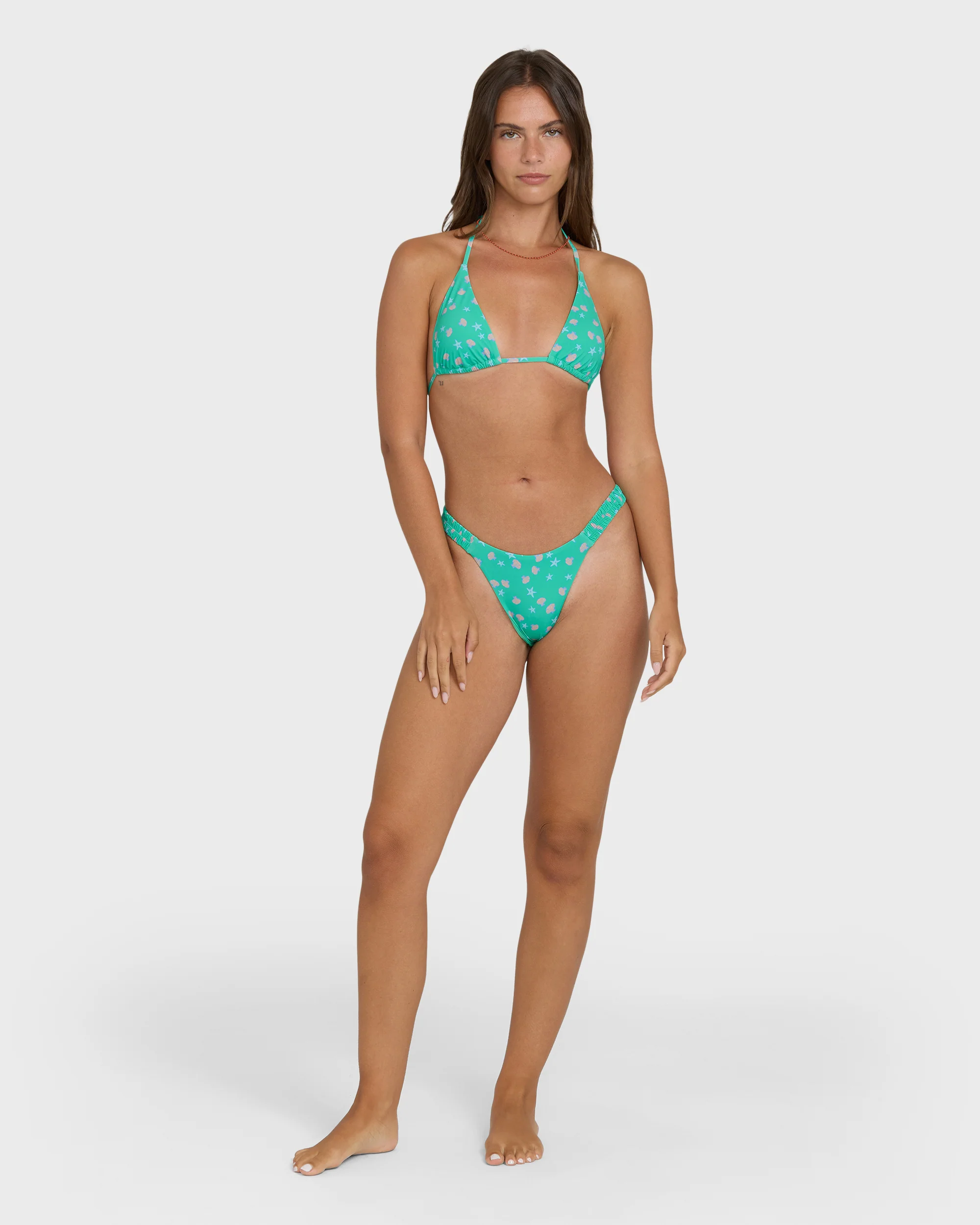 Ship Wrecked Multi Triangle Bikini Top - Green Tropics - Image 4