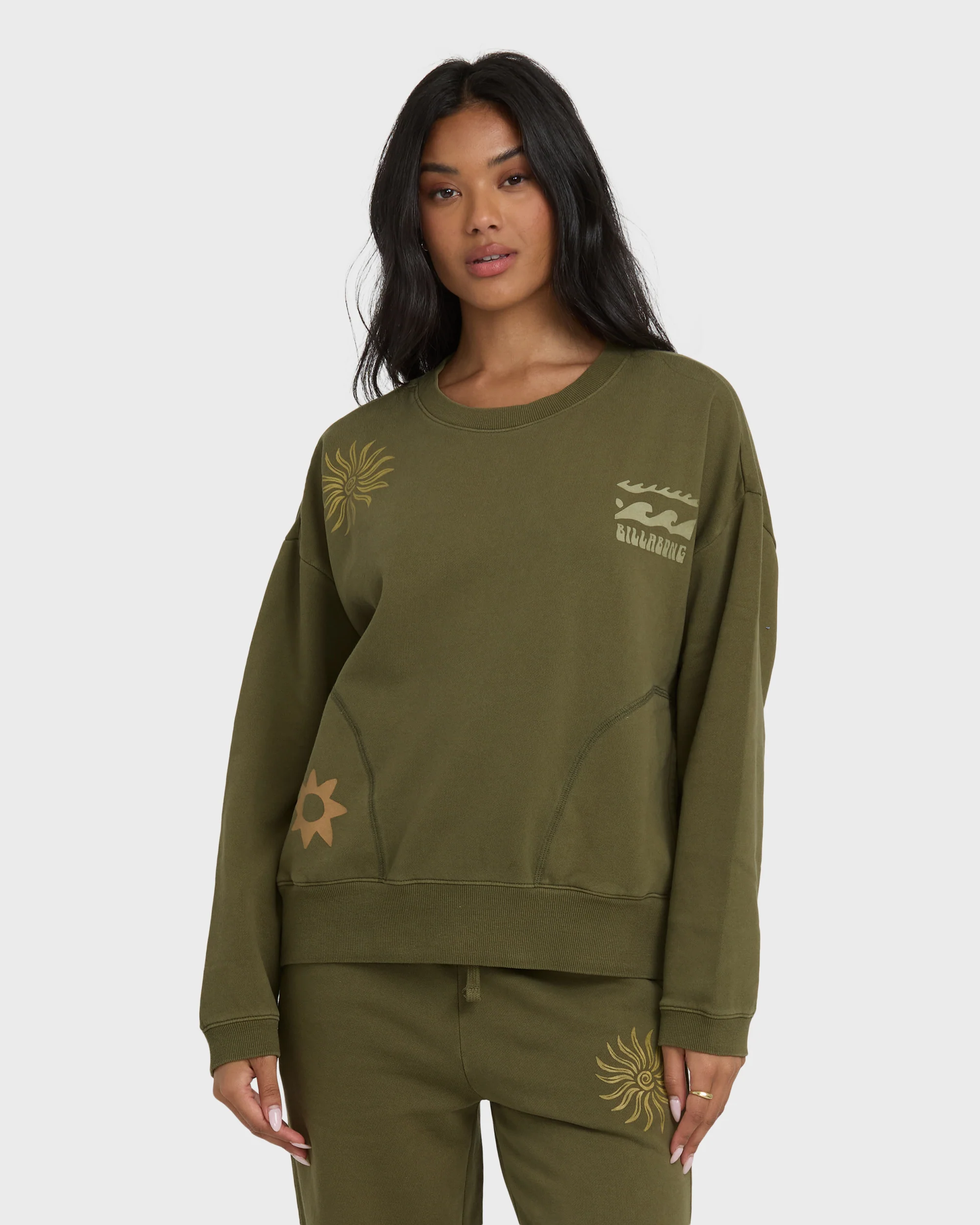 Sightseer Wave Crewneck Sweatshirt - Martini Olive - Image 3