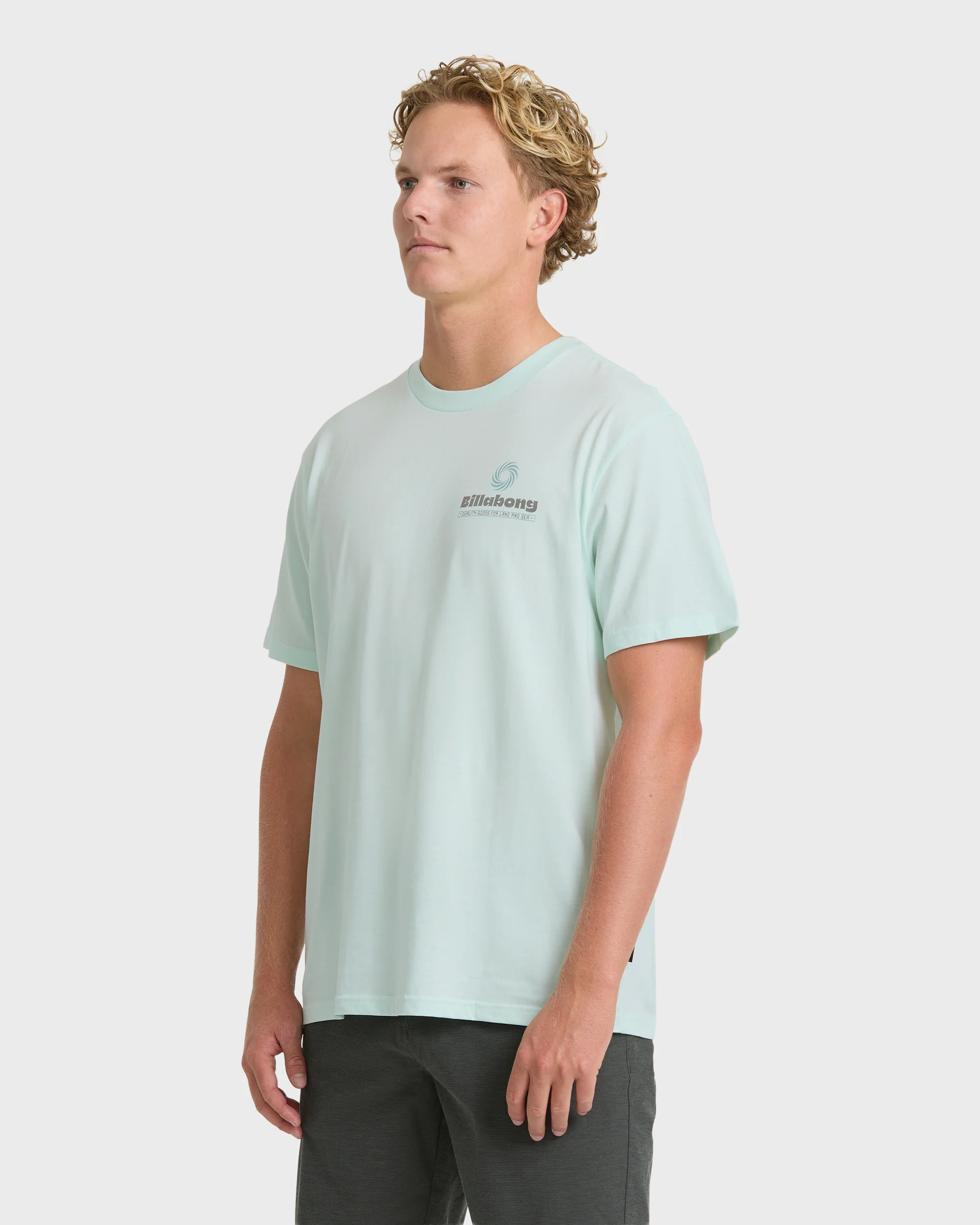 Single Fin Premium Short Sleeve Knit T-Shirt - Sea Glass - Image 3