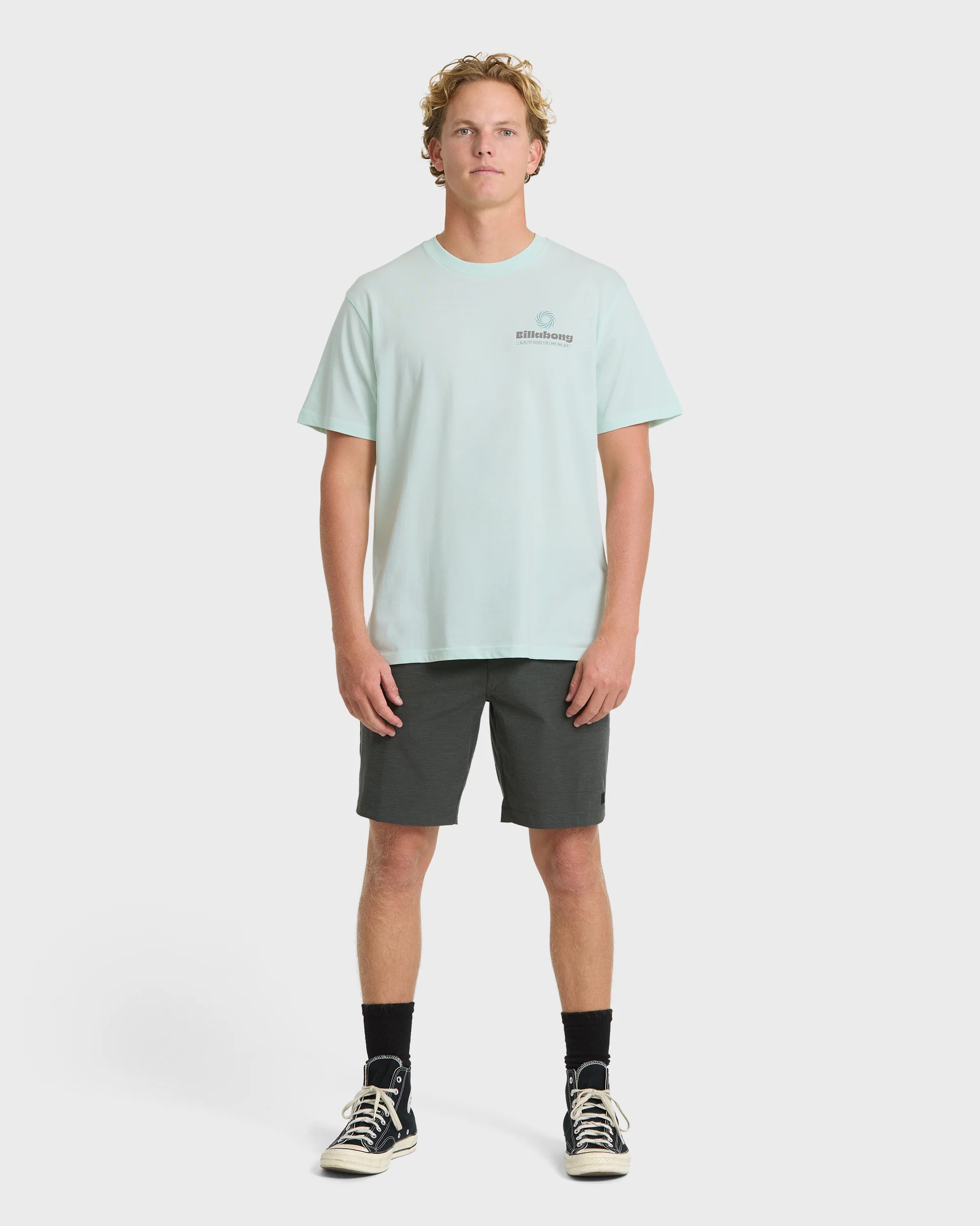 Single Fin Premium Short Sleeve Knit T-Shirt - Sea Glass - Image 4