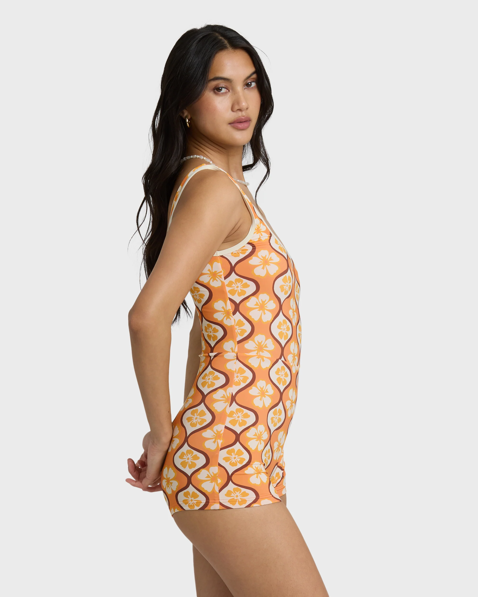 Womens Sol Groove Retro Surf Bodysuit One Piece Swimsuit - Image 4