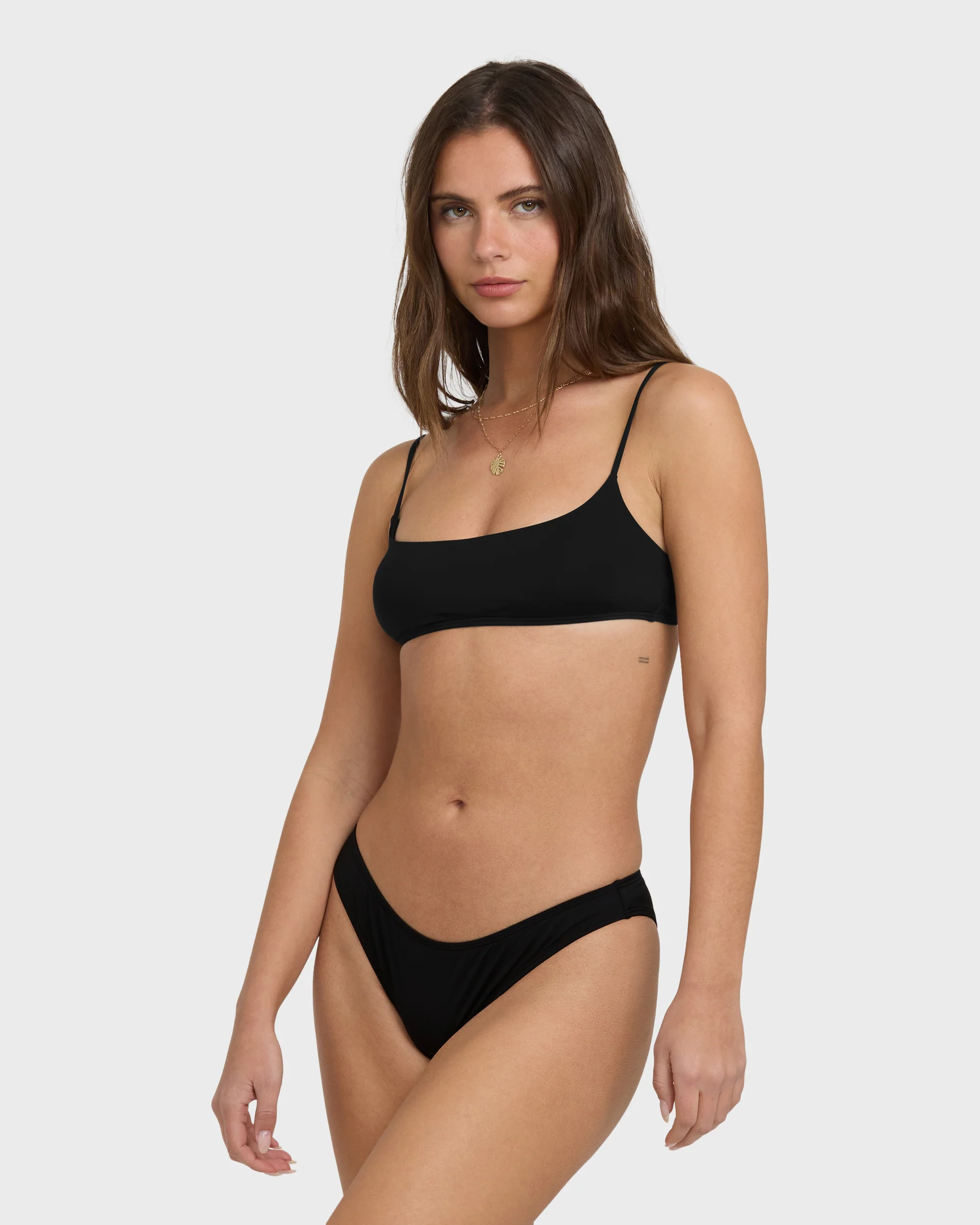 Sol Searcher Jaclyn Crop Bikini Top - Black Pebble - Image 4
