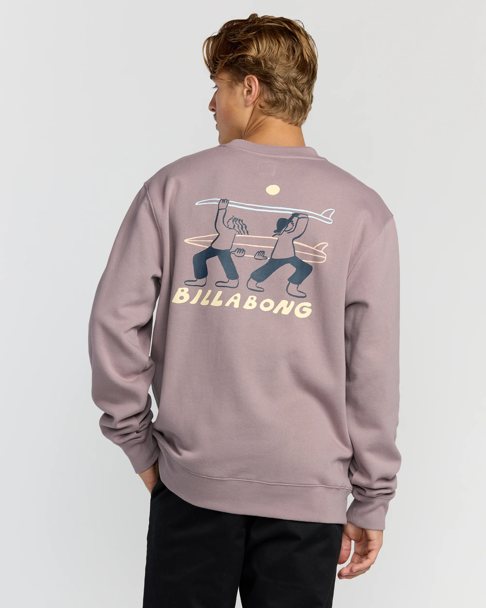 Split The Peak Crewneck Sweatshirt - Purple Ash - Image 4