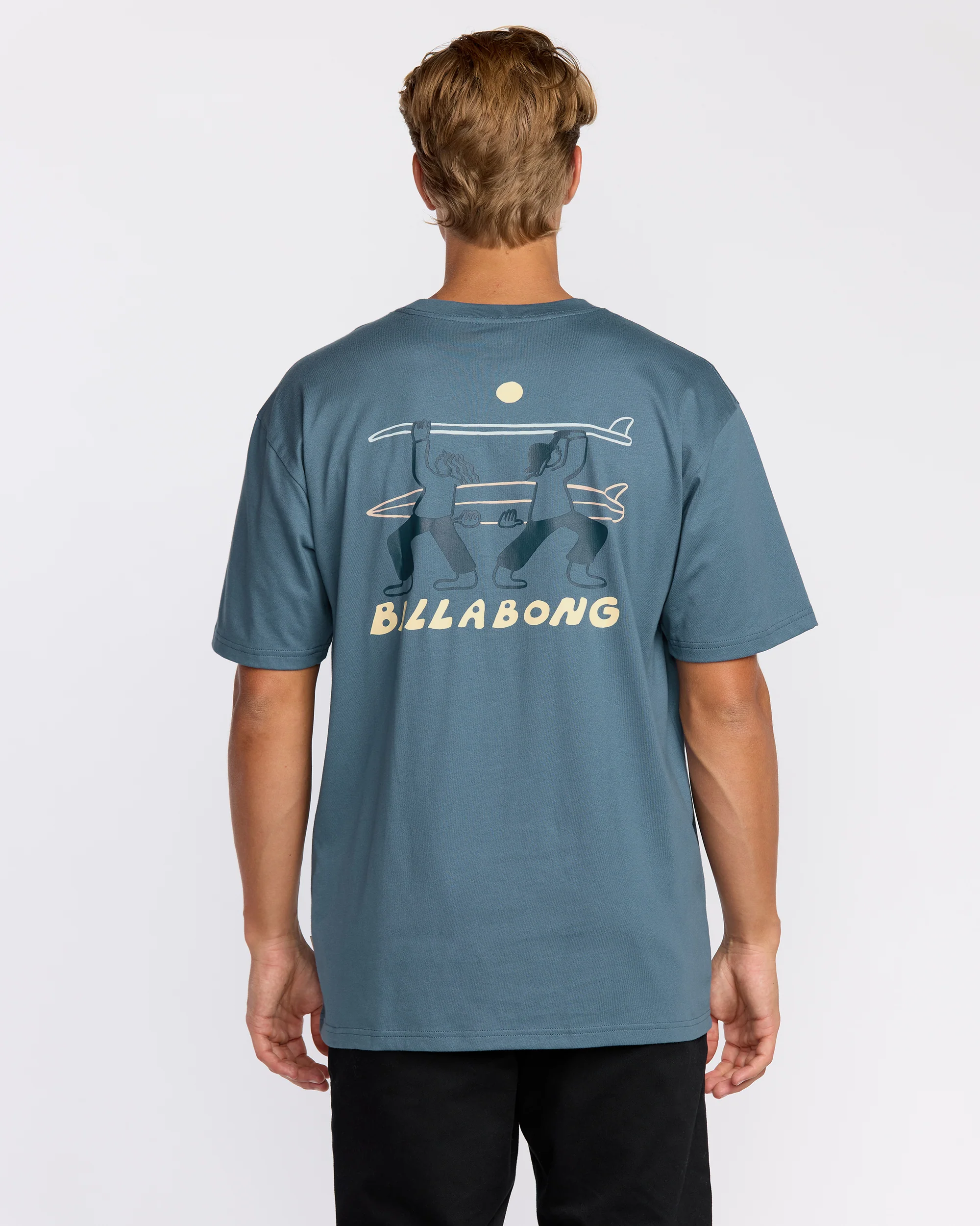 Split The Peak Regular Short Sleeve T-Shirt - Steel Blue - Image 4