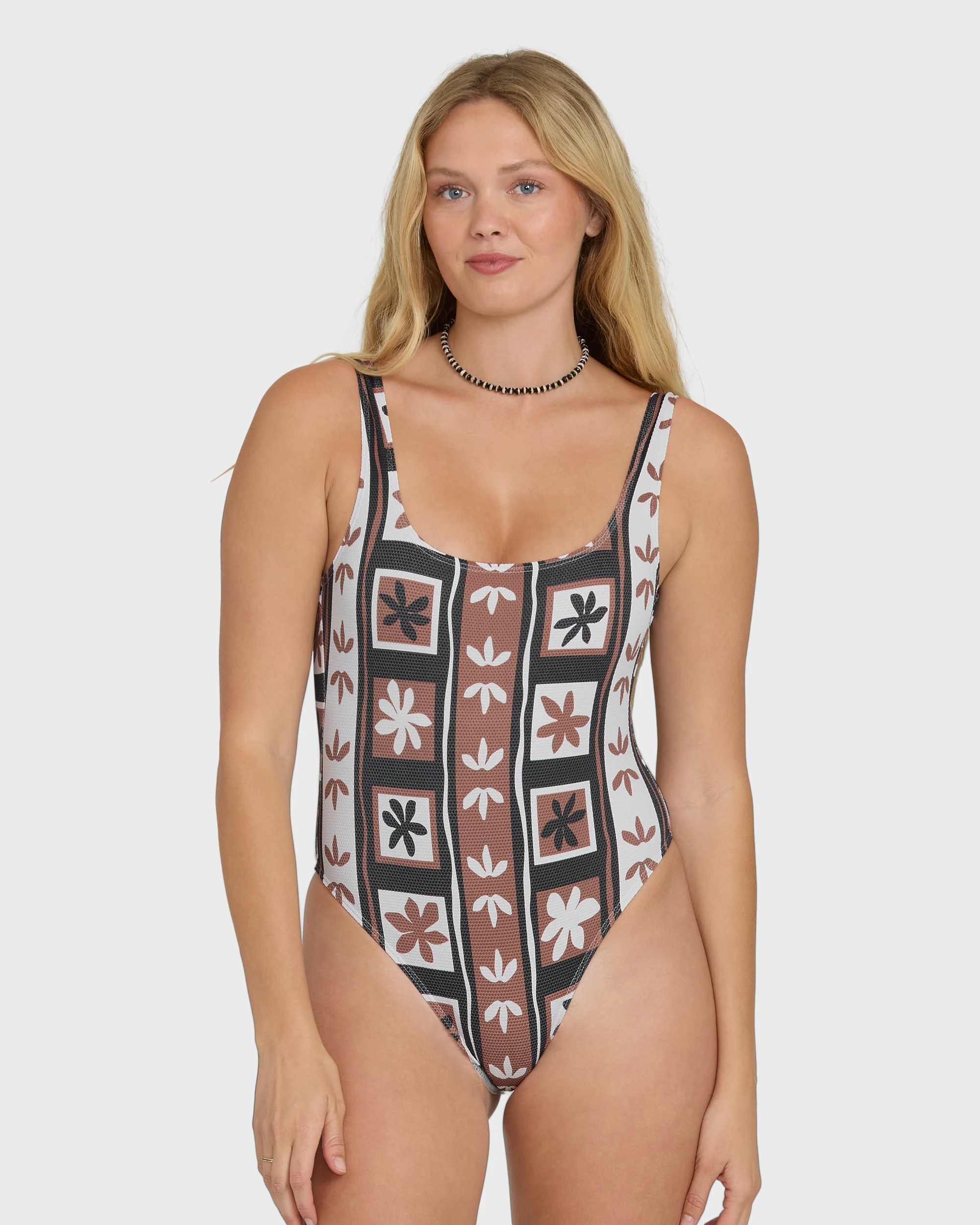 Stay Grounded Tanker One Piece Swimsuit - Brown Stone - Image 4