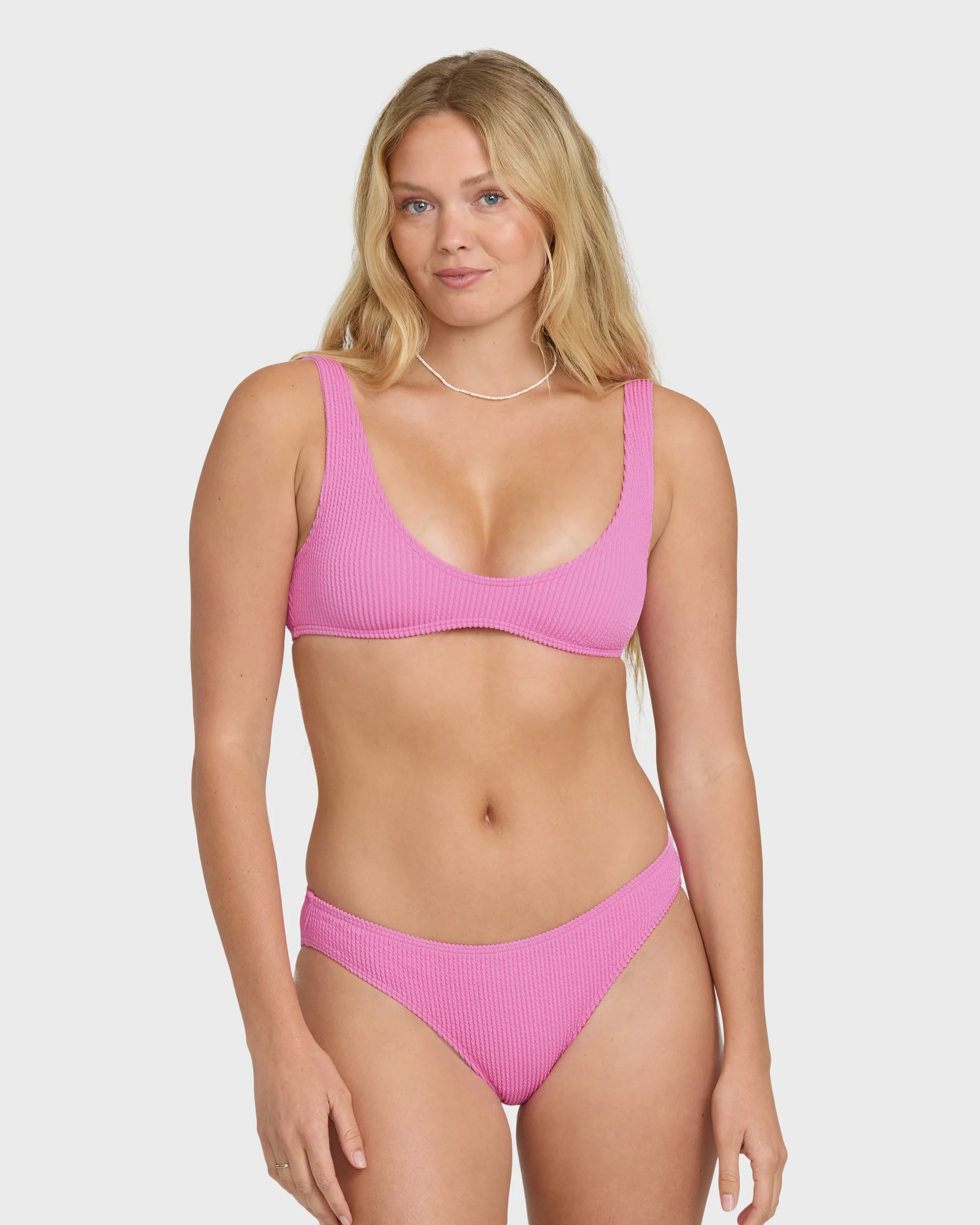 Summer Hi Lowrider Full Bikini Bottoms - Party Pink - Image 2