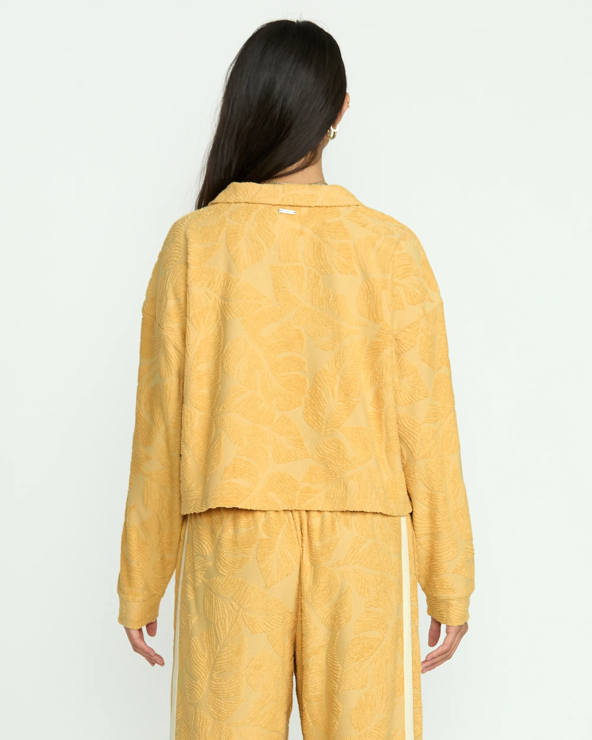 Sun Palm Terry Pullover Sweatshirt - Gold Coast - Image 6