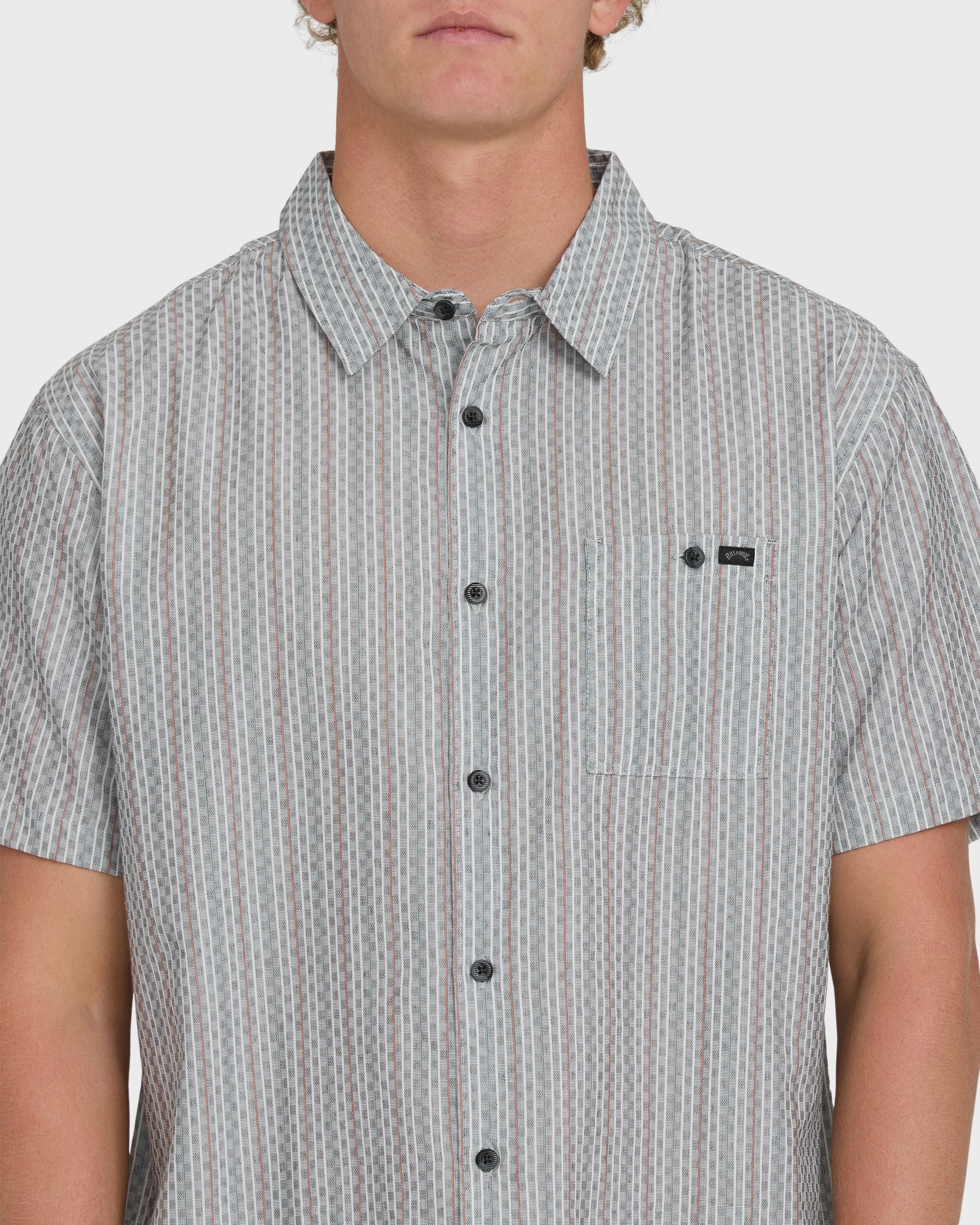Sundays Jacquard Short Sleeve Woven Shirt - Fog Gray - Image 5
