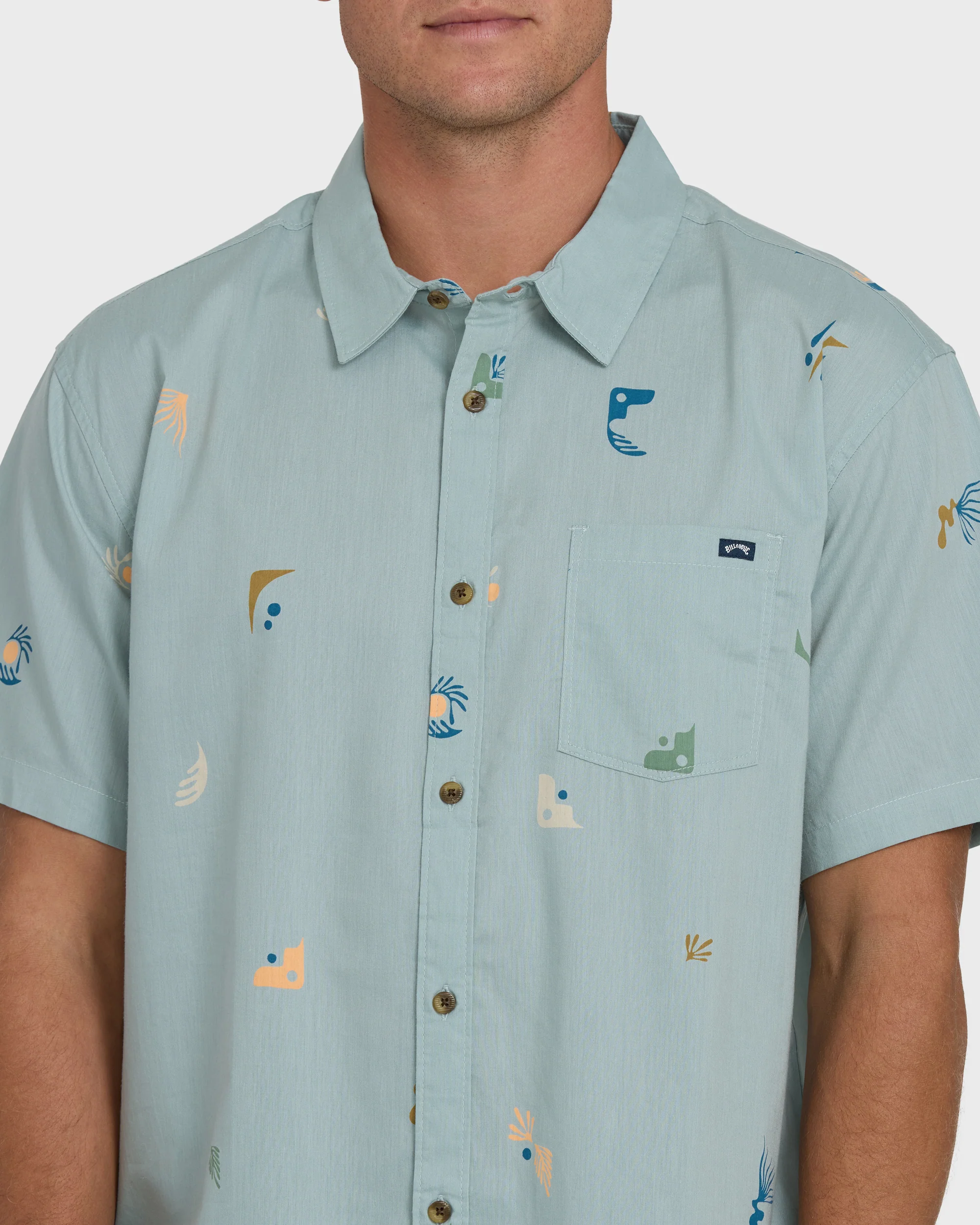 Sundays Mini Short Sleeve Woven Shirt - Blue Fog - Image 5