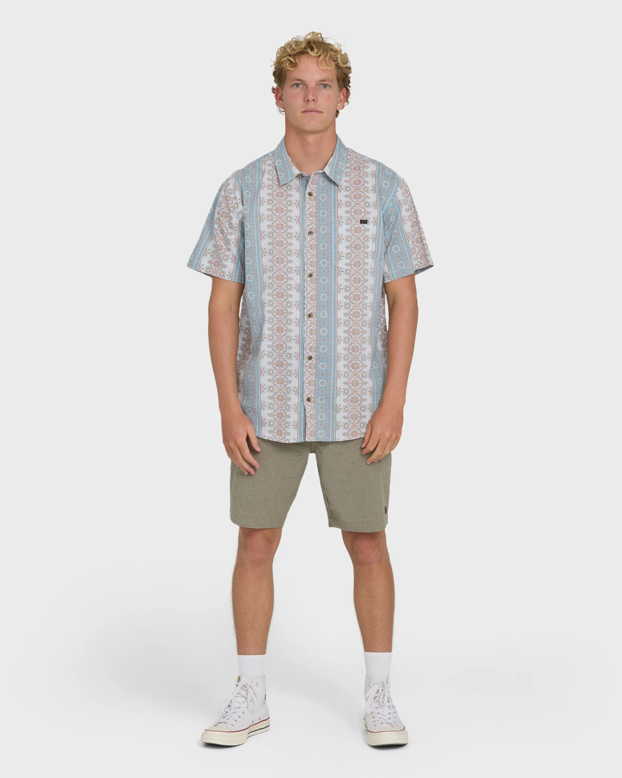 Sundays Short Sleeve Woven Shirt - Blue Fog - Image 4