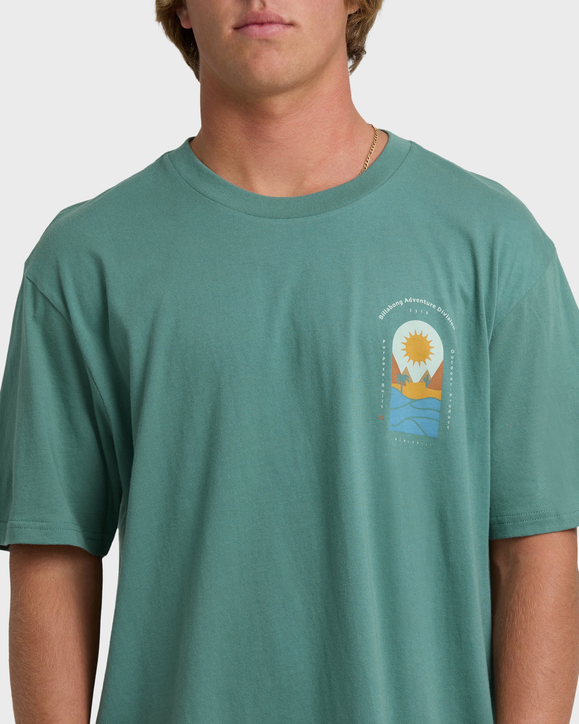 Sun Down Adiv Premium Short Sleeve T-Shirt - Sea Green - Image 5