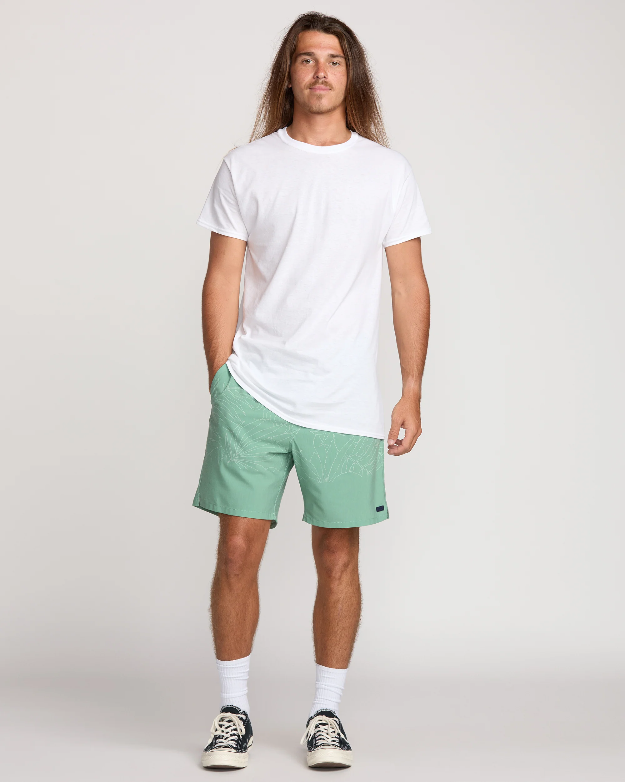 Surftrek Transit Elastic 17" Hybrid Shorts - Mist Green - Image 5