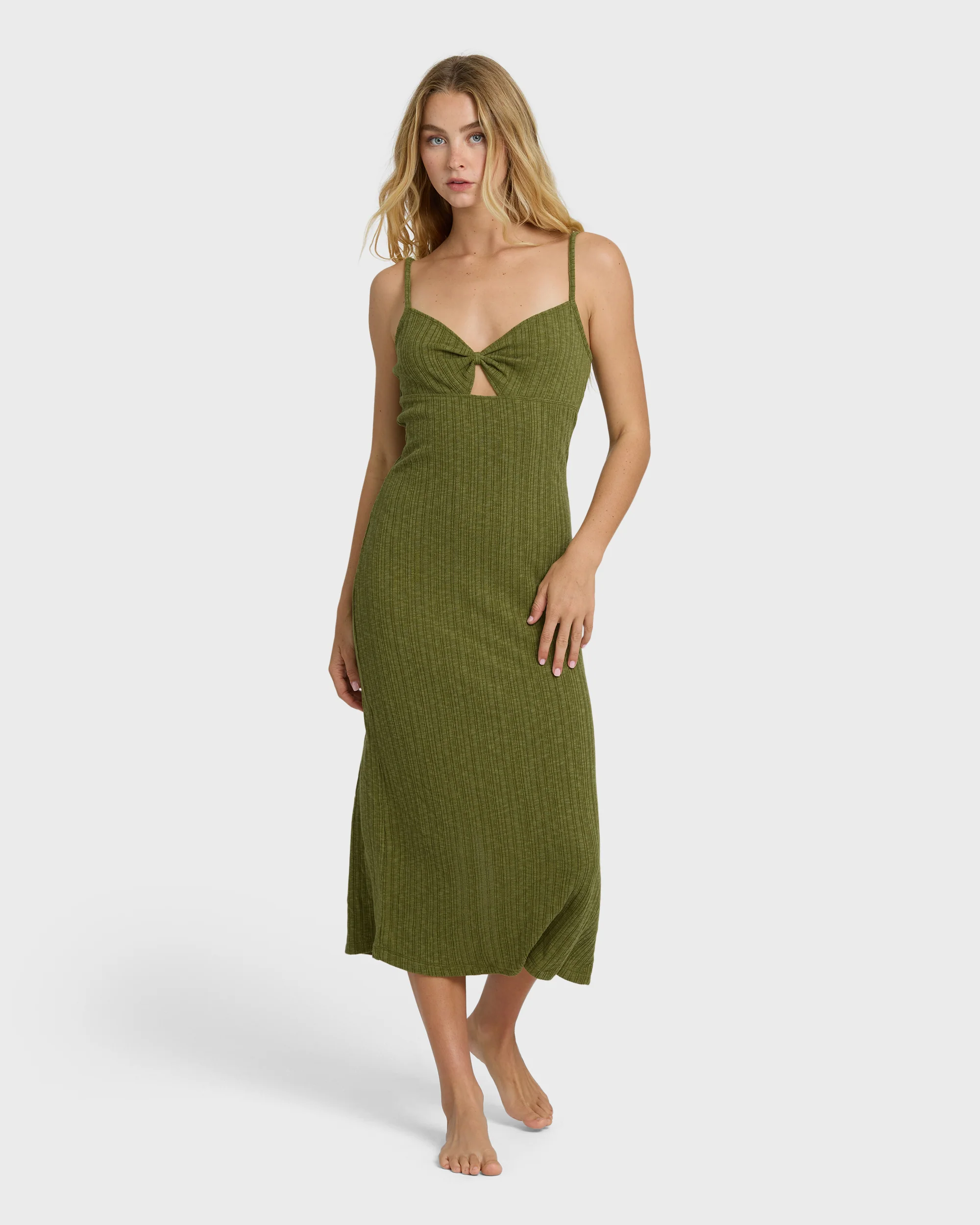 Sweet Moves Midi Dress - Dark Olive - Image 5