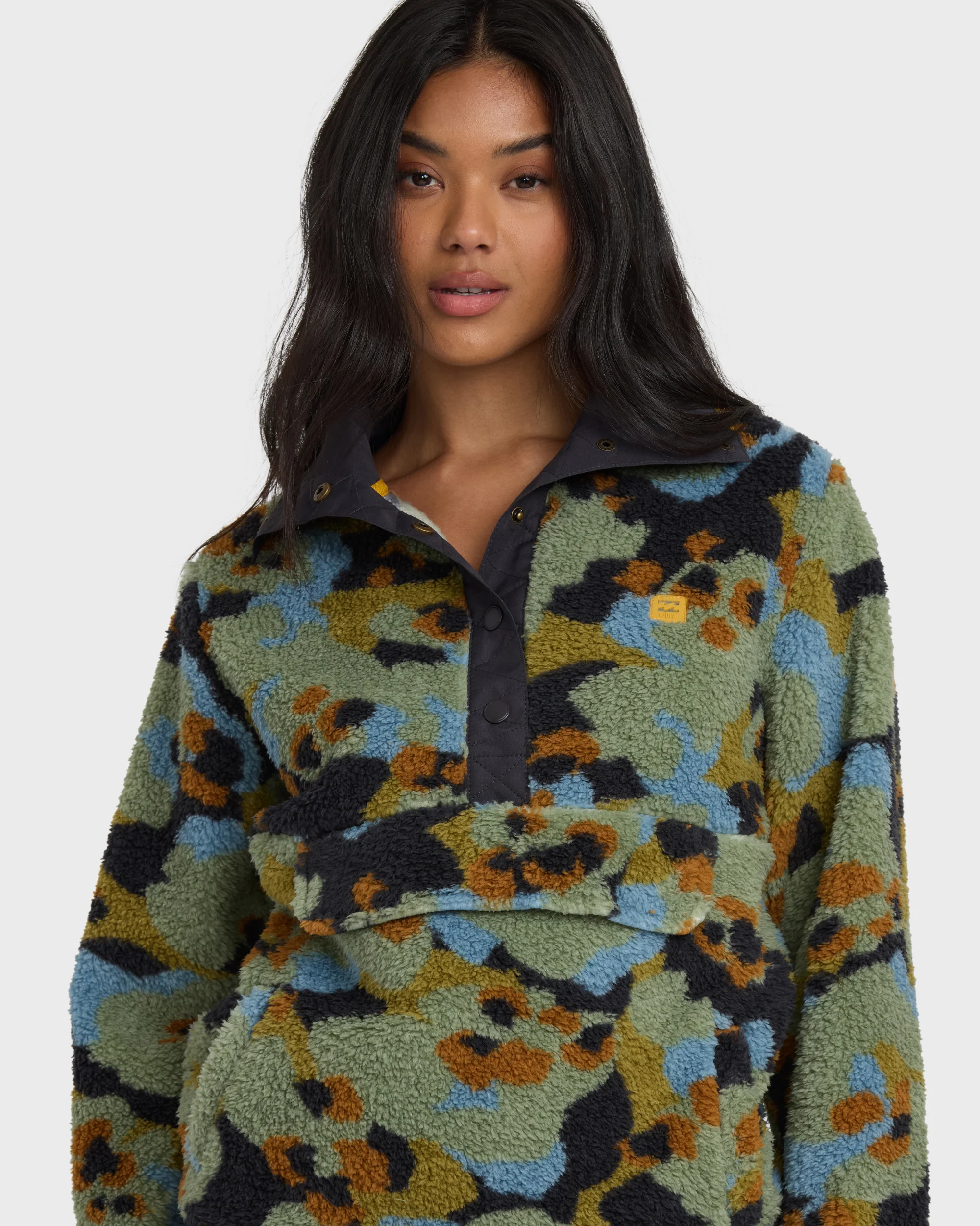 A/Div Switchback Pullover Half Snap Sherpa Fleece - Dusty Green - Image 3