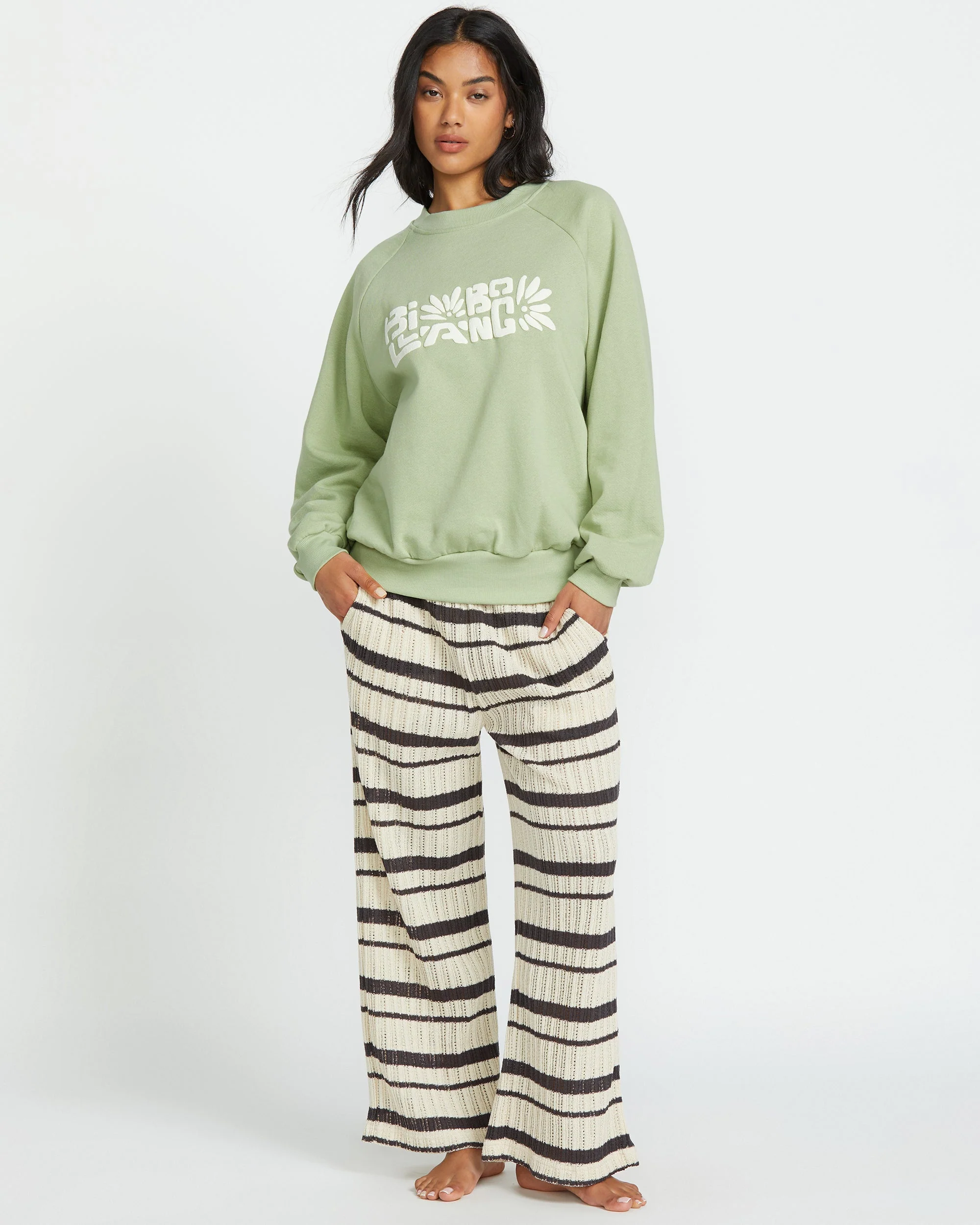 The Waves Crew Sweatshirt  - Pistachio - Image 3