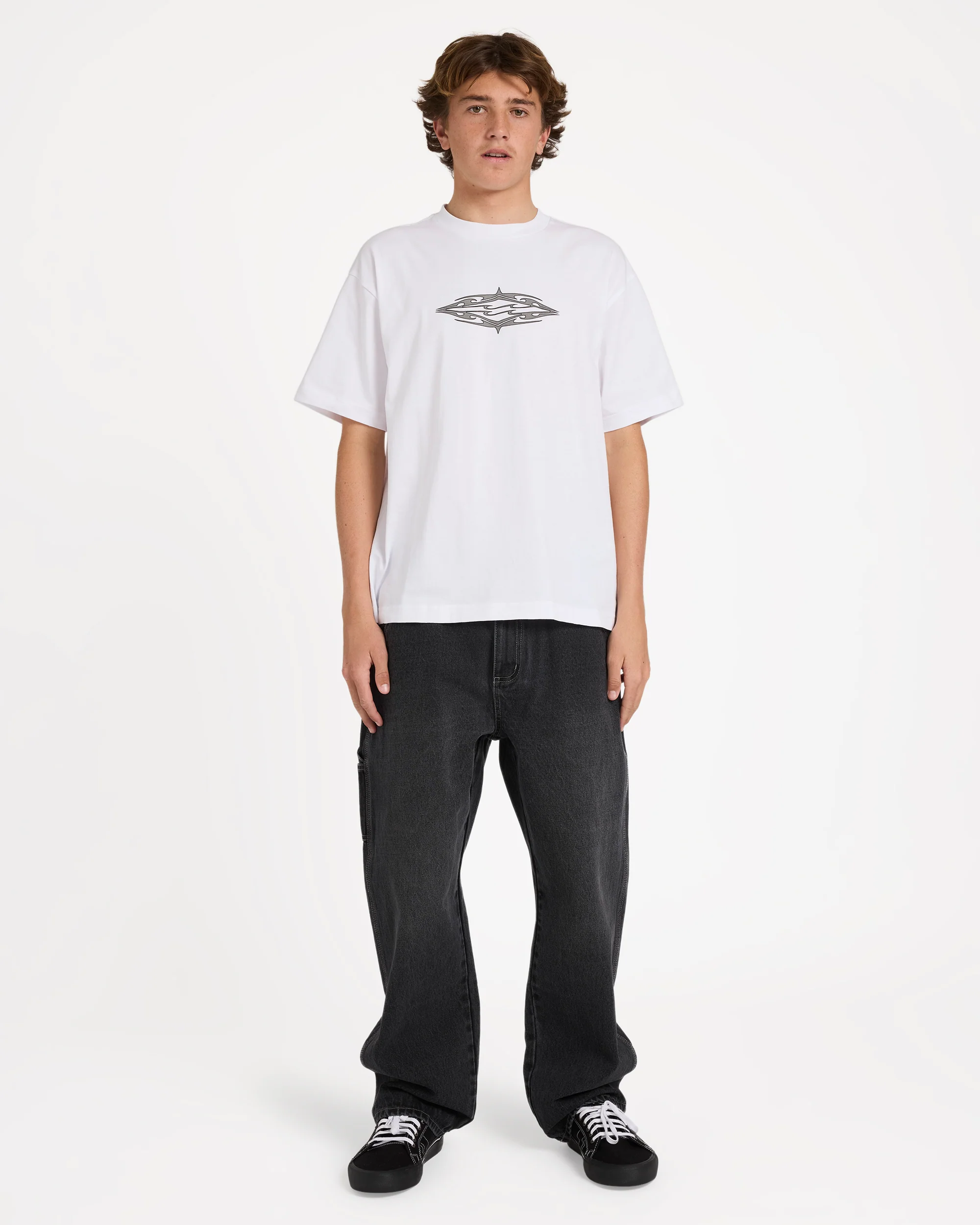 Tribal Diamonds Short Sleeve Knit T-Shirt - White - Image 6