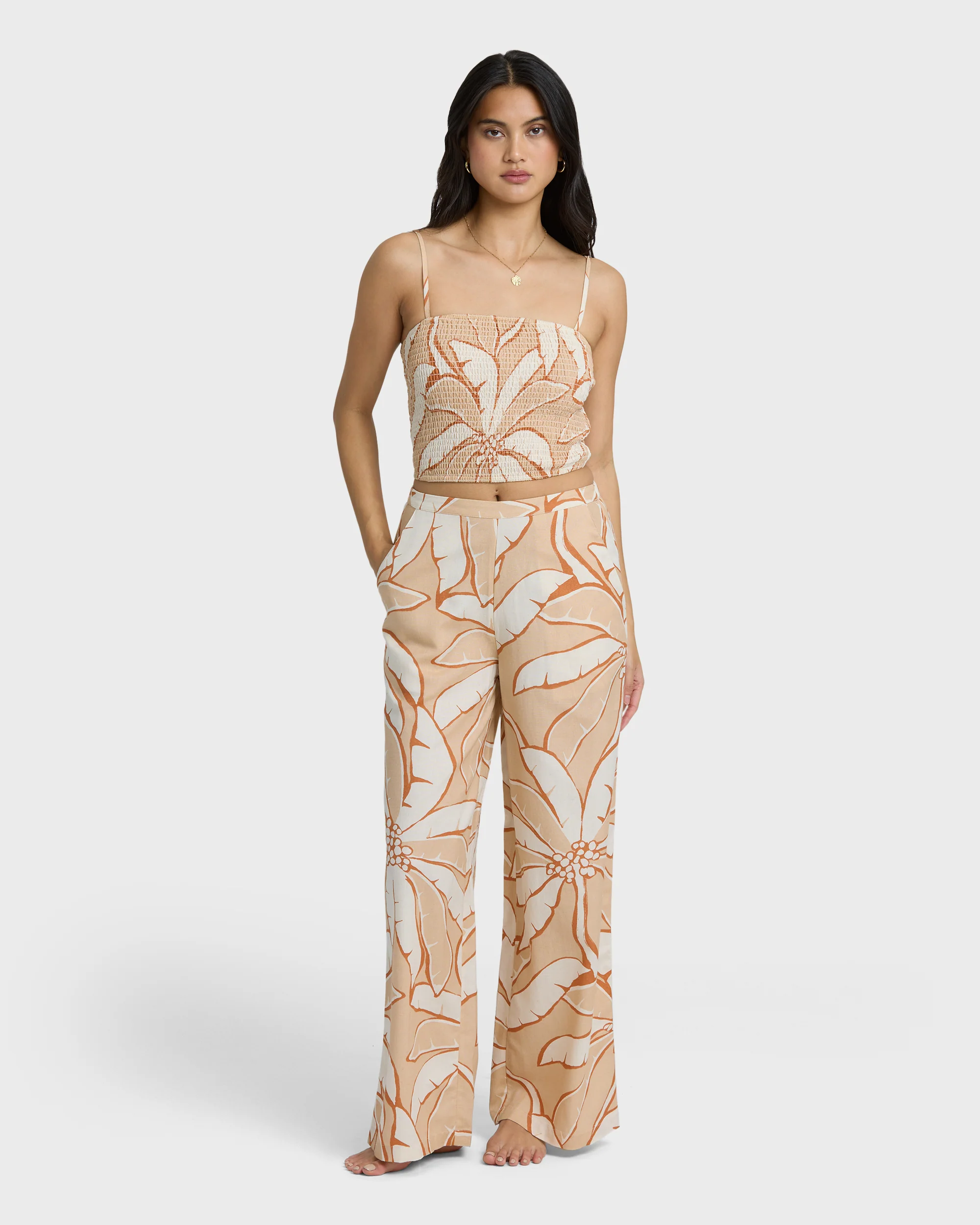 Tropic Breeze Woven Tank - Stone - Image 3