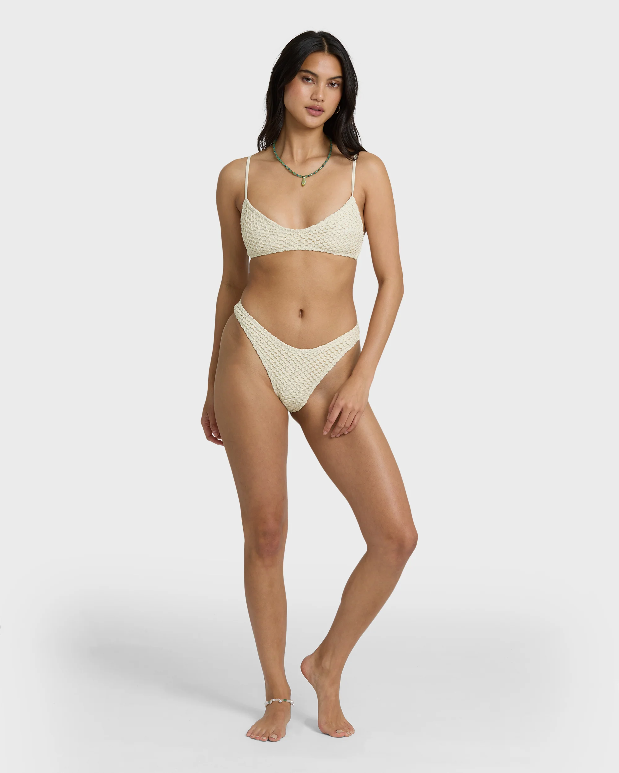 Twisted Tides Hike Medium Bikini Bottom - White Cap - Image 4