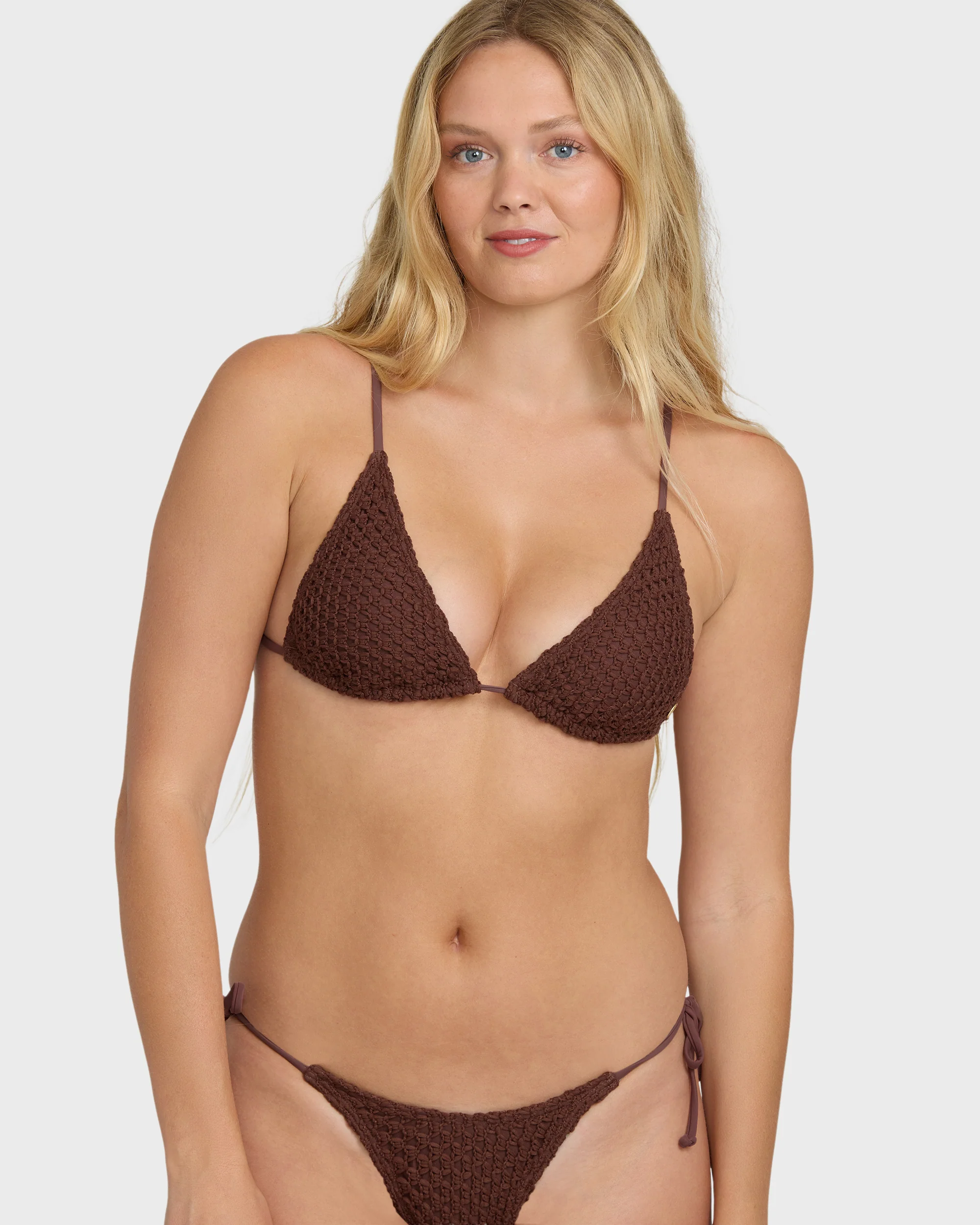 Twisted Tides Slide Tall Triangle Bikini Top - Espresso - Image 5