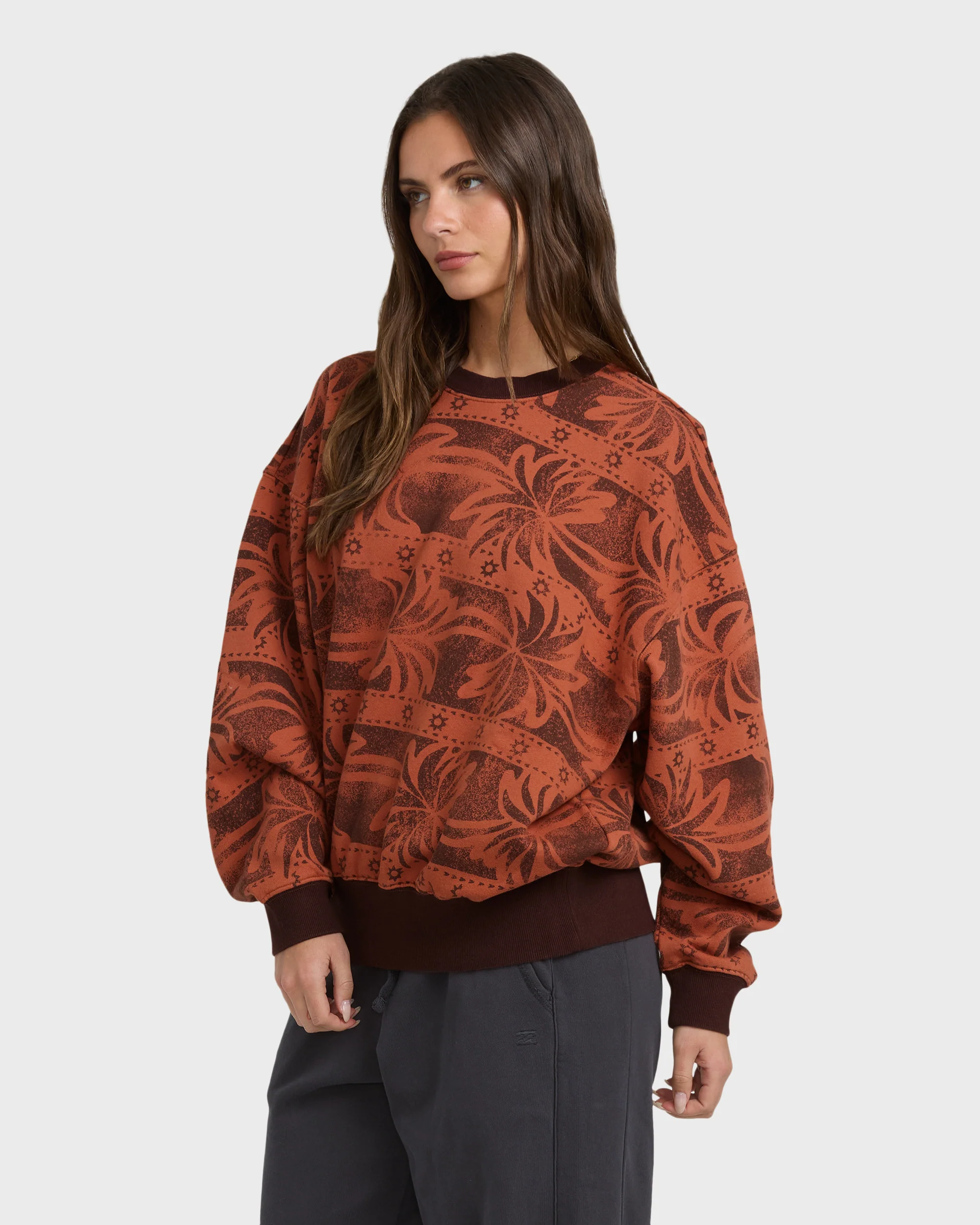 Vida Palms Crewneck Sweatshirt - Teak - Image 4