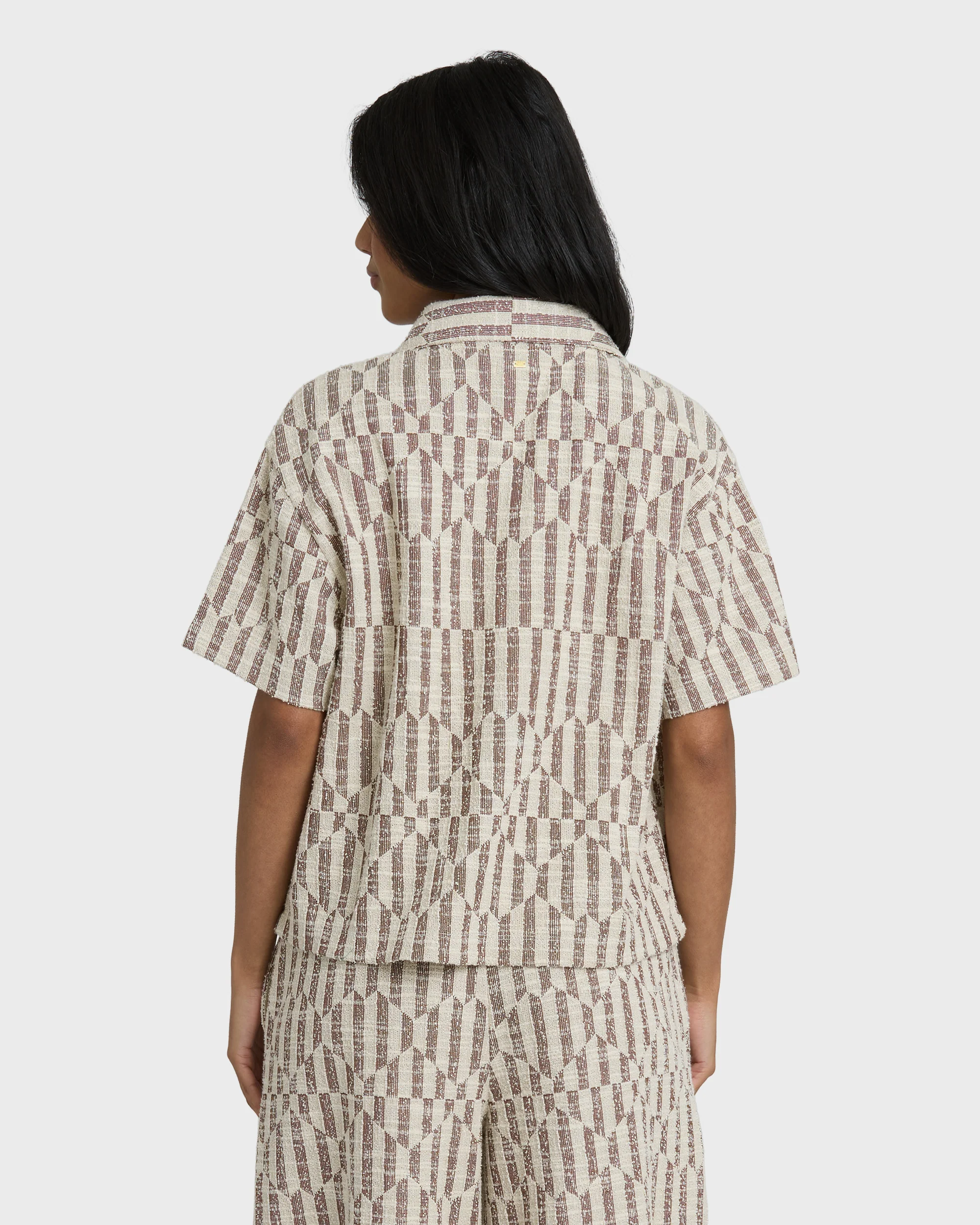 Vivid Wave Short Sleeve Top - Teak - Image 6