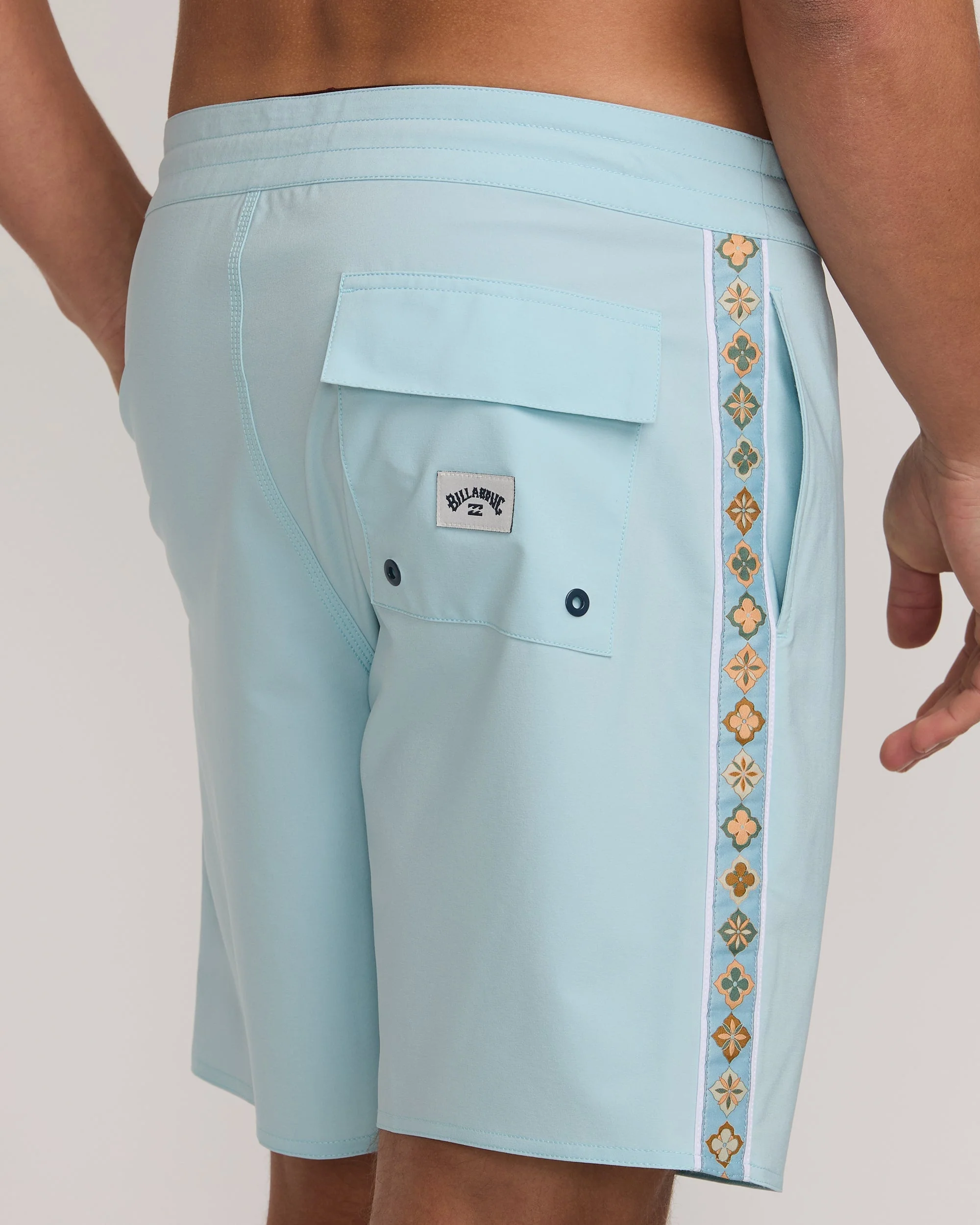 Wategos Lo Tide 19" Boardshorts - Dusty Blue - Image 9