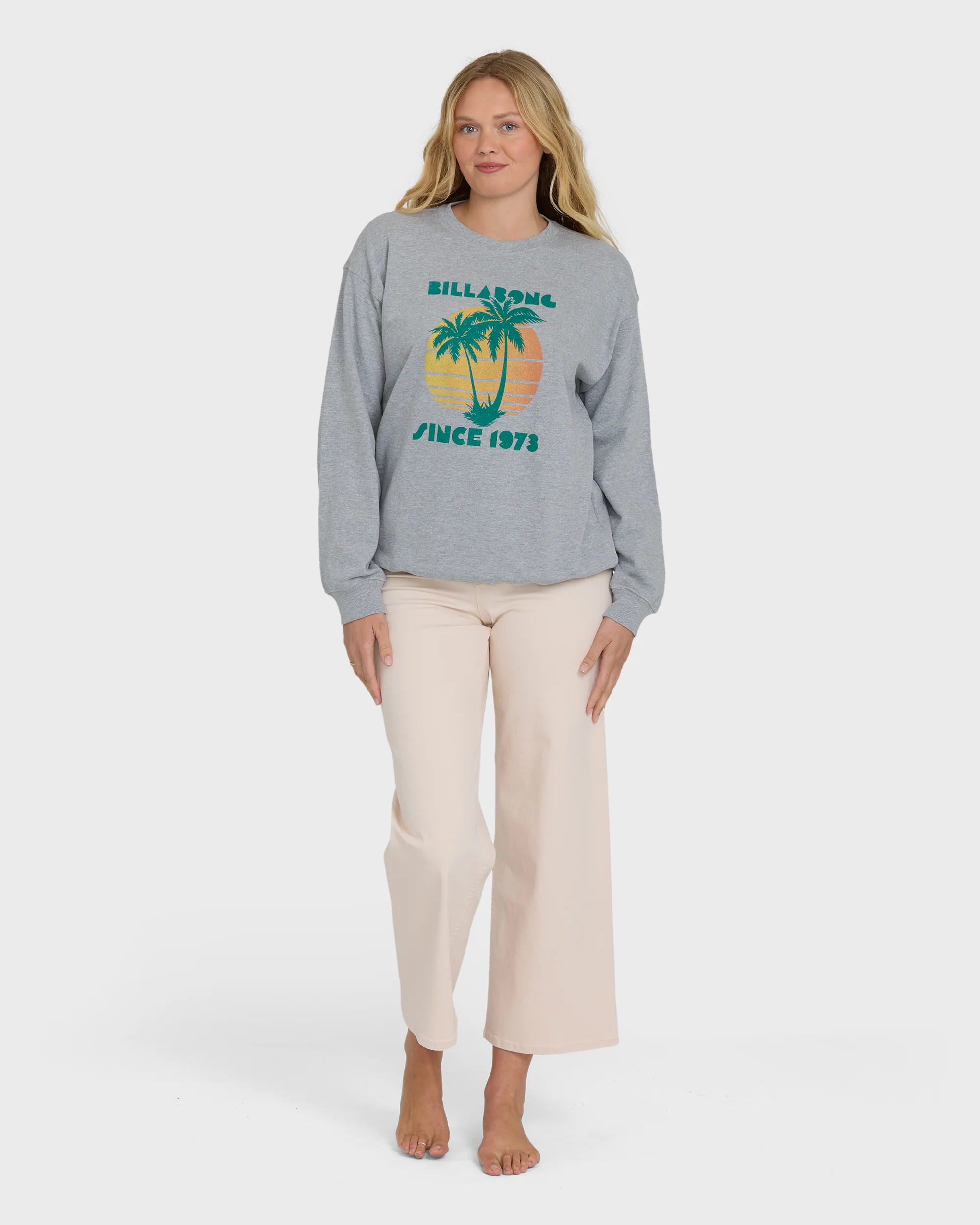 My Fave Beach Crewneck Sweatshirt - Heather Gray - Image 3