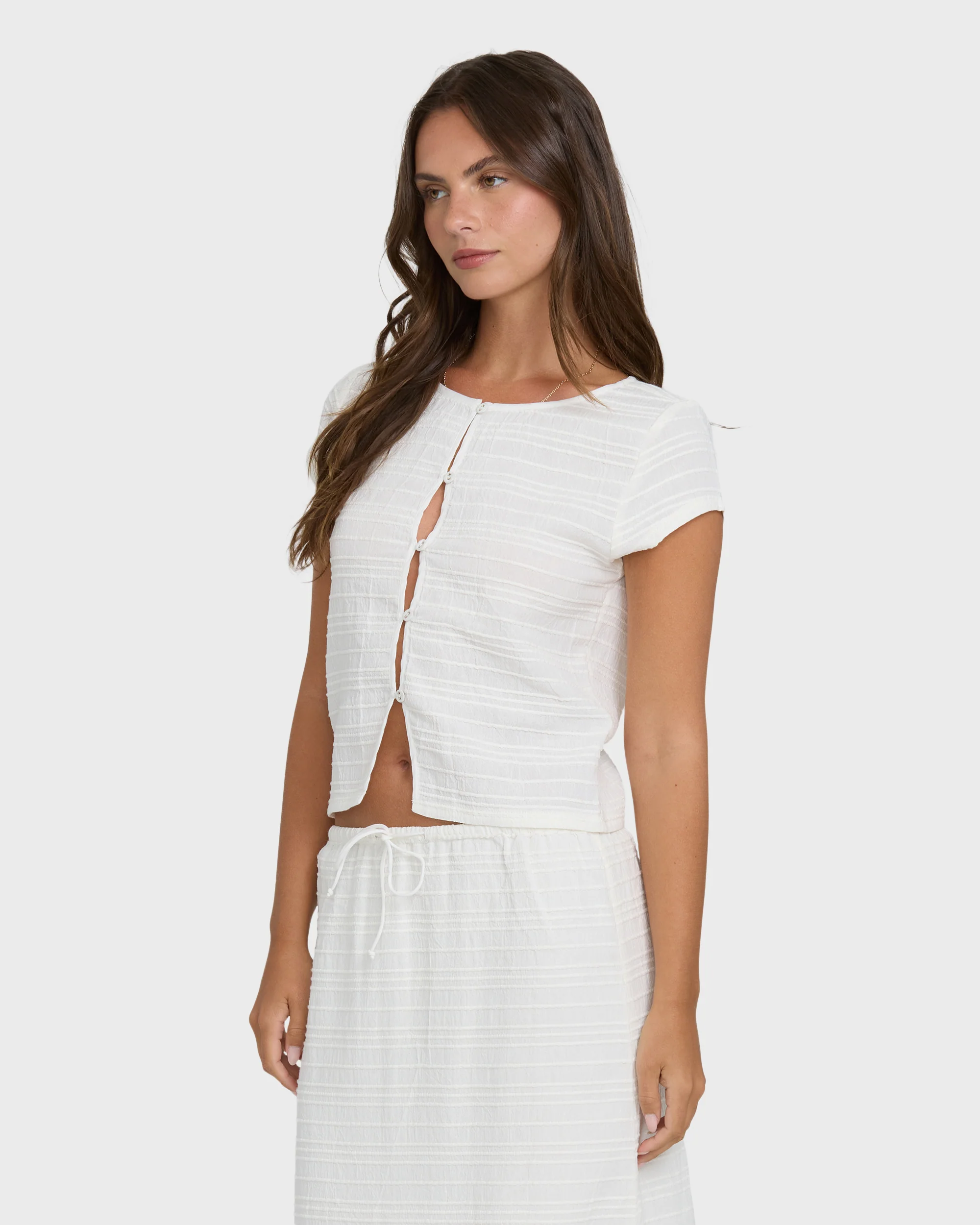Your Call Short Sleeve Woven Shirt - Salt Crystal - Image 3